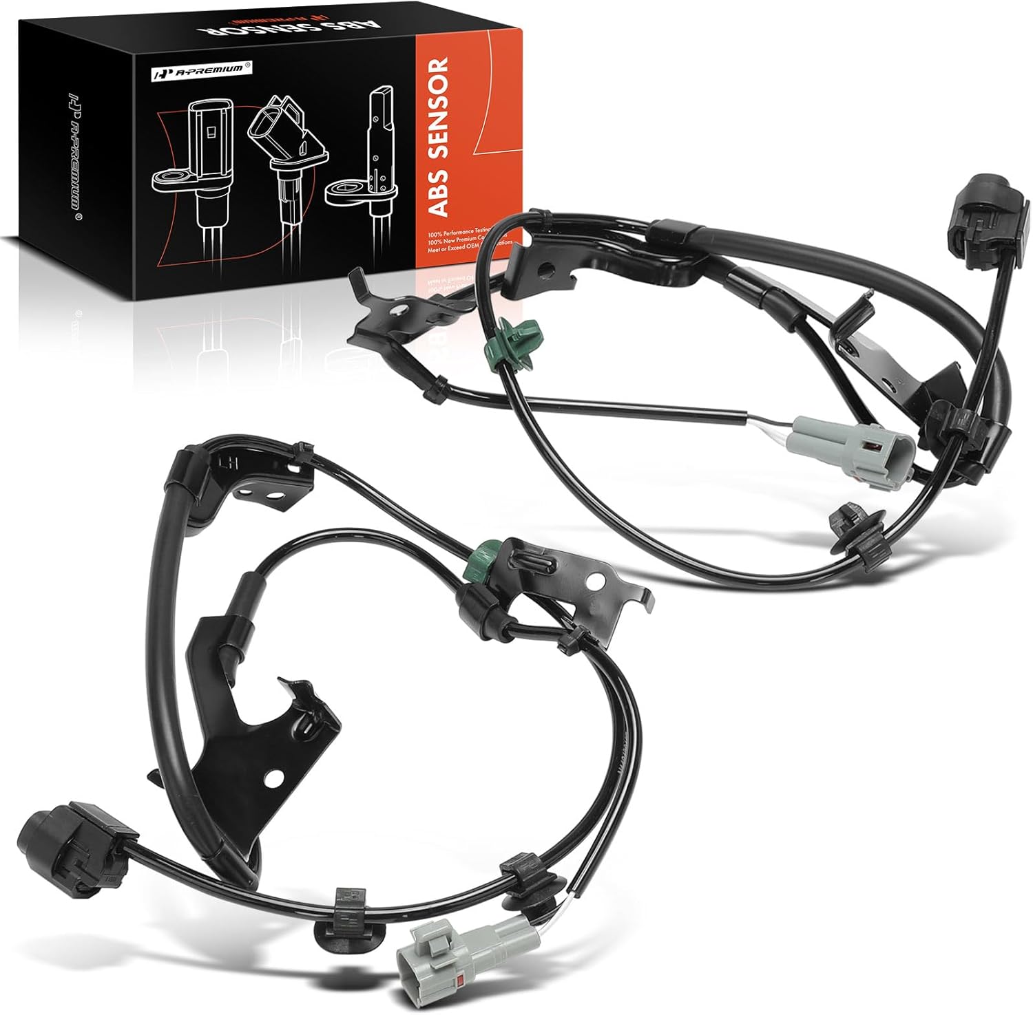 A-Premium 2PC Set Wire Harness for Front ABS Wheel Speed Sensor Compatible with Toyota Models - 4Runner 2003-2009, FJ Cruiser 2007-2010 - Without Sensor