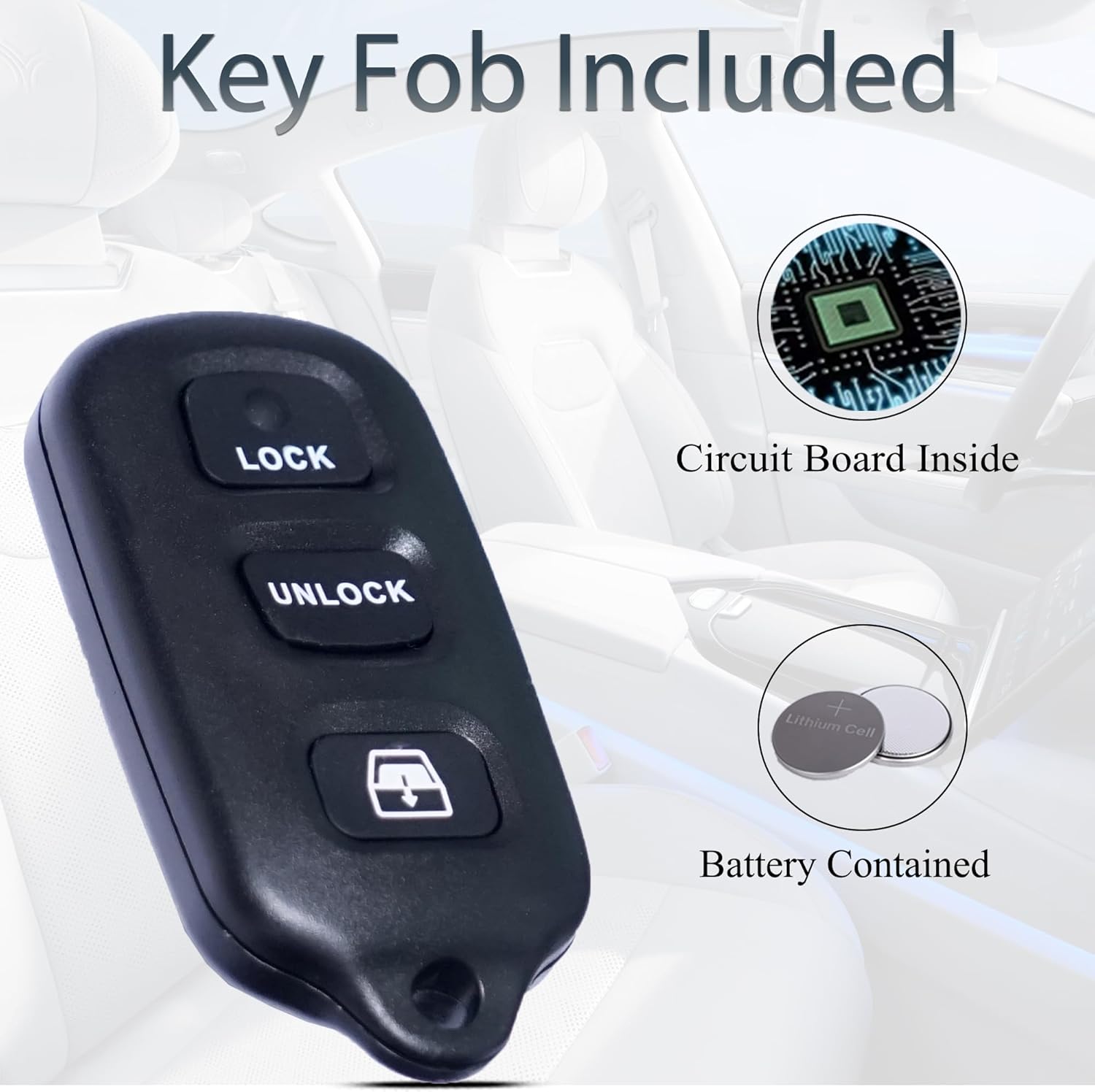 SUPALAND Key Fob Keyless Entry Fits for Toyota 4Runner 1999-2009 / Sequoia 2001-2007 Remote Control Replacement HYQ12BBX HYQ12BAN 89742-35050