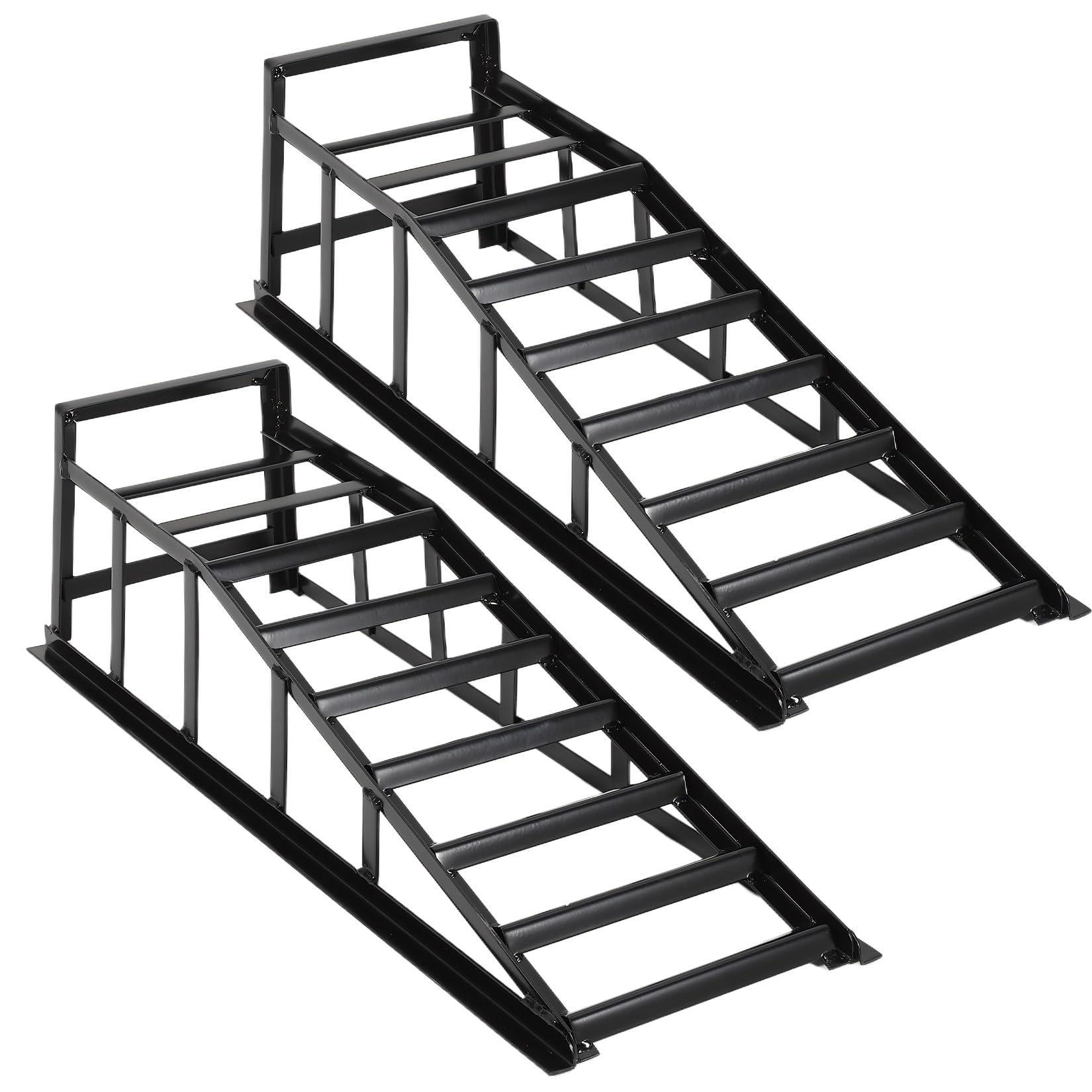 Set di 2 Rampe Idrauliche per Auto e Camion - Portata 5T/12000lbs - Acciaio Resistente - Basso Profilo per Cambio Olio e Manutenzione Garage - Ideali per Veicoli - Colore Nero