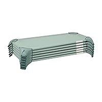 Vista 13 de ECR4Kids Cuna apilable acogedora con almacenamiento, mobiliario para aulas, color azul polvo, paquete de 6