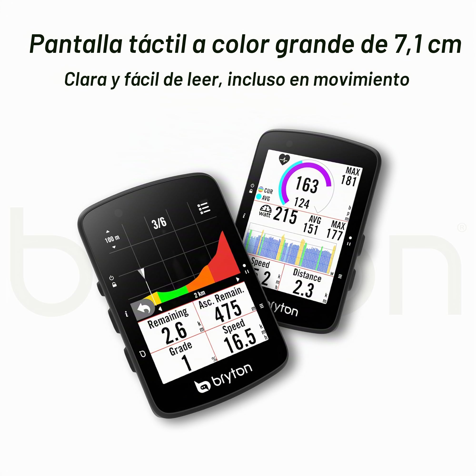 Bryton Rider 650 Ciclocomputador GPS, Pantalla táctil a Color de 2,8", hasta 33h de batería, mapas de Europa preinstalados, navegación Giro a Giro, Ajuste automático de Brillo
