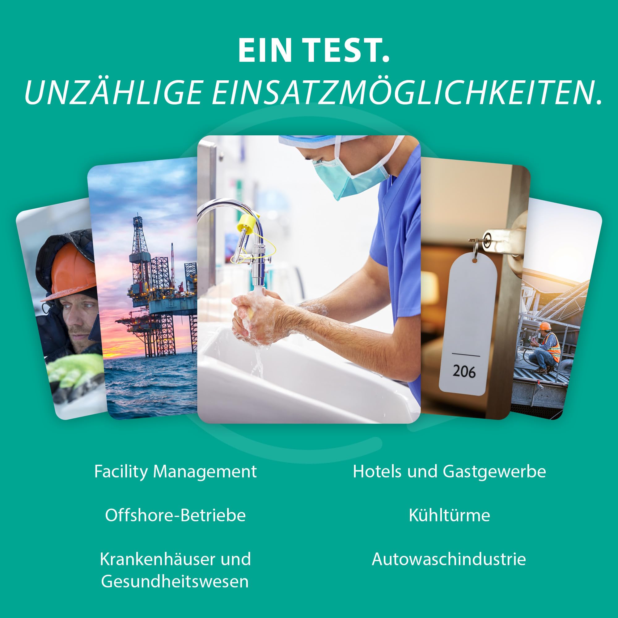 ONE Multi Legionellen-Wassertest – Einzelt test für Legionella pneumophila sg1, Nachweisgrenze 1.000 KBE/L, einfache Vor-Ort-Prüfung