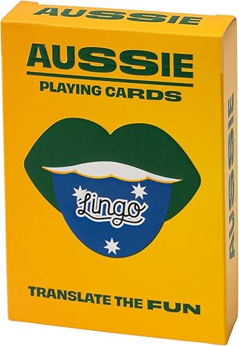 LINGO Cartas de juego de jerga australiana 54 frases australianas geniales juego de aprendizaje de idiomas divertido mazo de tarjetas visuales para
