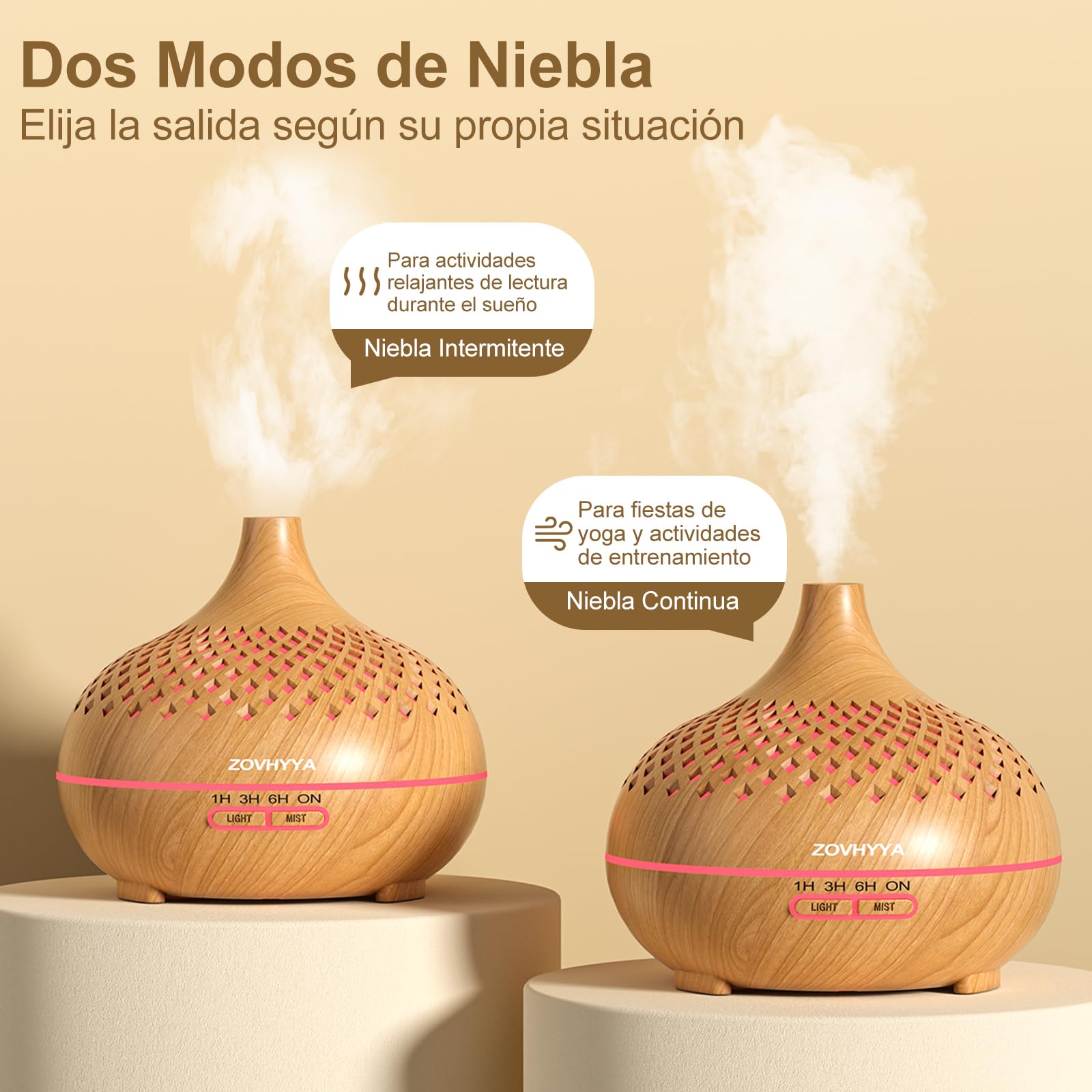500ML Difusor de Aroma Máquina de Aromaterapia con 14 LED Difusor de Humidificadores Control Remoto 4 Temporizador 2 Patrones de Pulverización
