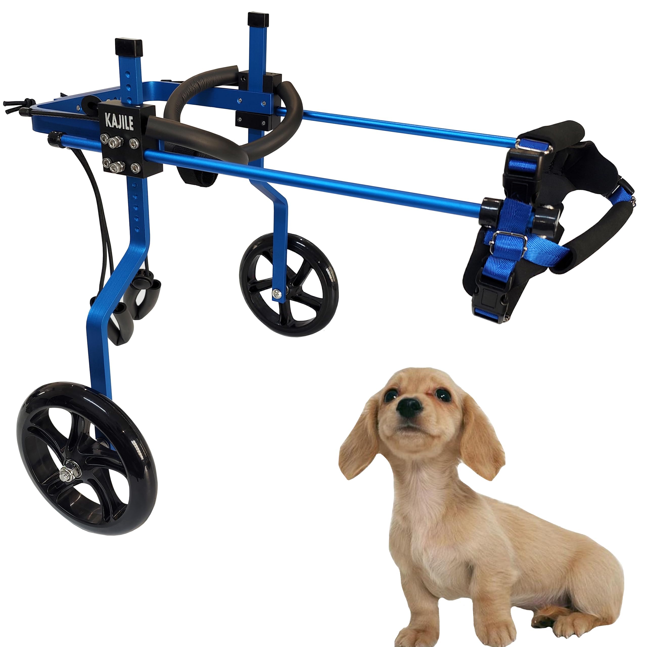 KAJILE Adjustable Dog Wheelchair,Dog Hind Leg Rehabilitation,Blue,XS
