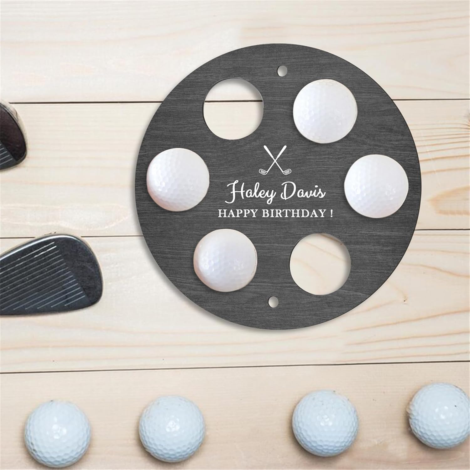 Personalized Golf Ball Display Rack Wooden Golf Ball Holder Golf Ball Collector Stand Golf Player Lover Gift for Men Father Husband image 3