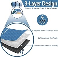 Vista 2 de PY SUPER MODE Mantas de Picnic Extra Grandes, Manta de Playa Impermeable Plegable para Exteriores de Gran Tamaño 83x79" A Prueba de Arena