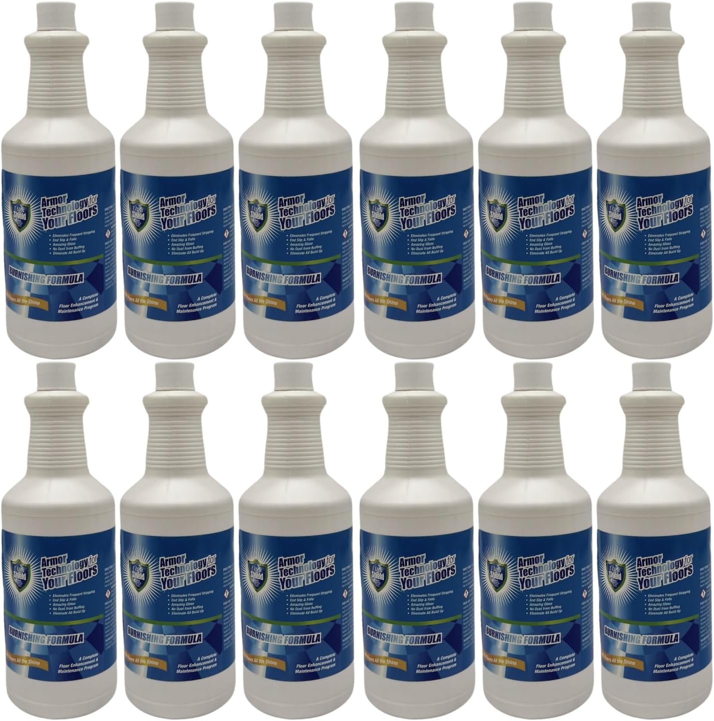 UltraShield Ready To Use (RTU) - High-Gloss Floor Finish, Scratch-Resistant, Slip-Reducing, Dust-Free, Spray Bottle - Includes 2 Heavy Duty Spray Triggers, Case of (12 x 32 oz)
