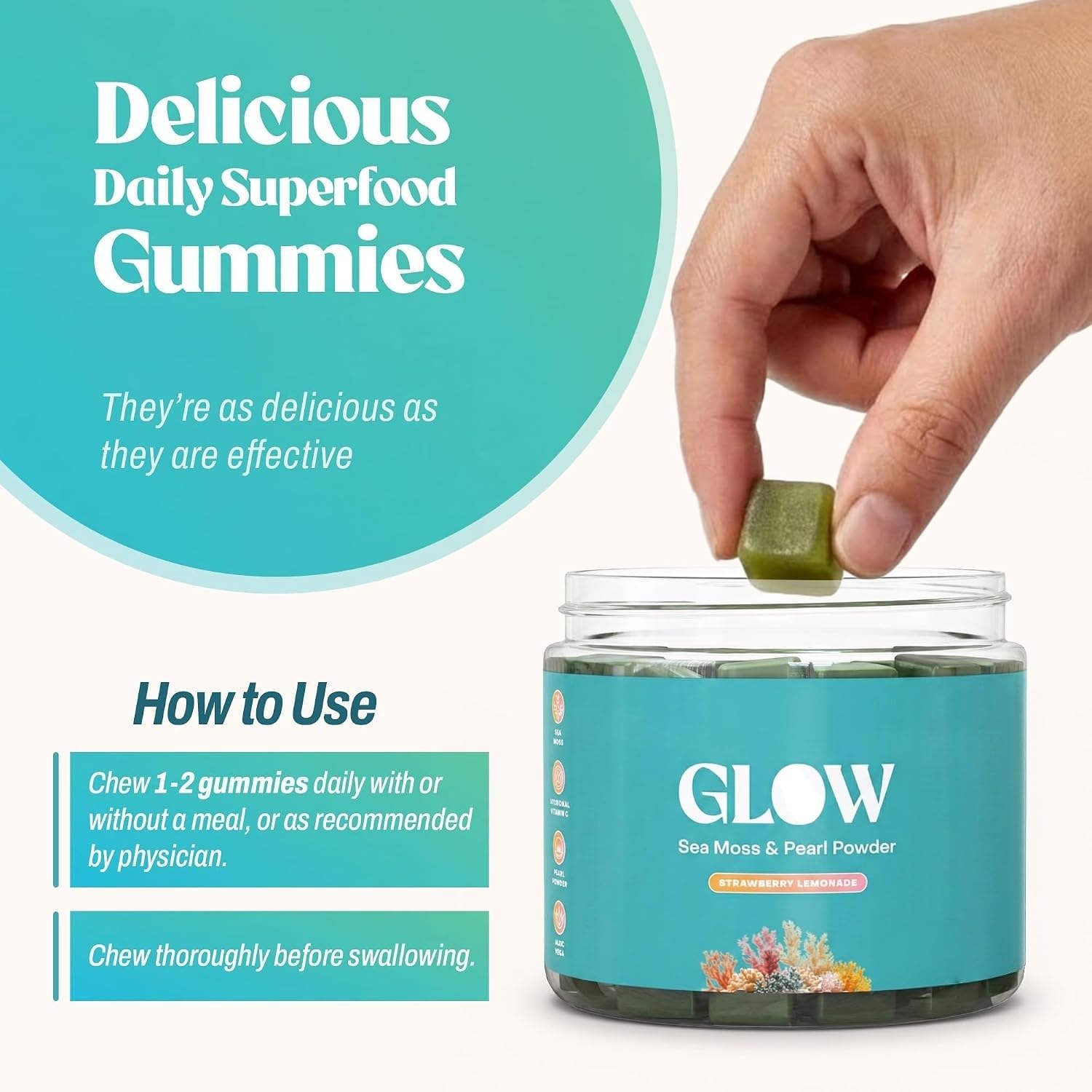 Las gomitas de algas marinas complementan la nutrición e iluminan el cuerpo