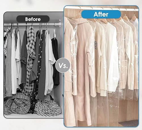 Miniatura 4 de Bolsas transparentes para ropa, plástico de 0.6 mil (21 x 7 x 40 pulgadas), 470 bolsasrollo de fundas transparentes para vestidos, para