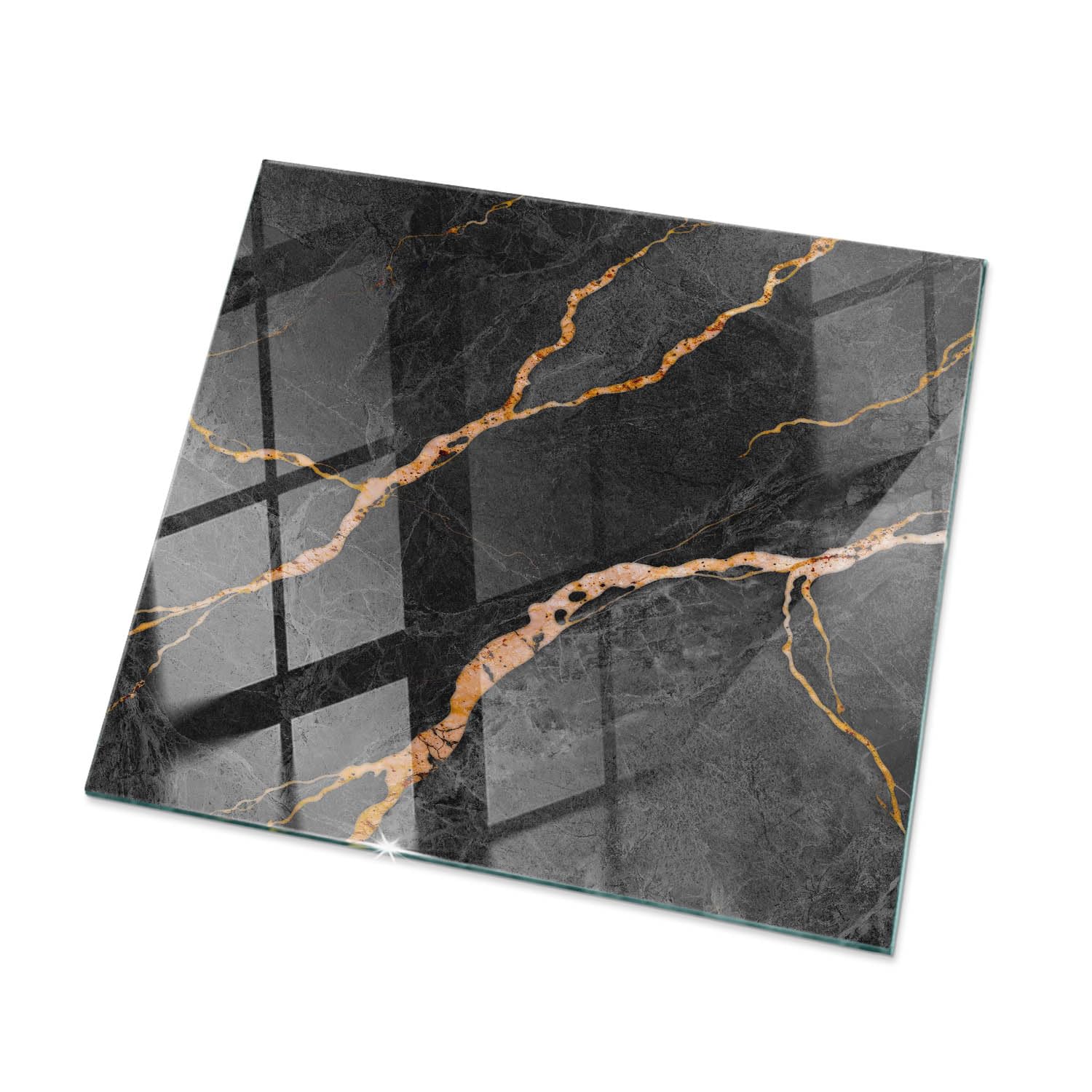 Plateau de table carré en verre trempé 60x60 cm décoratif Tulup