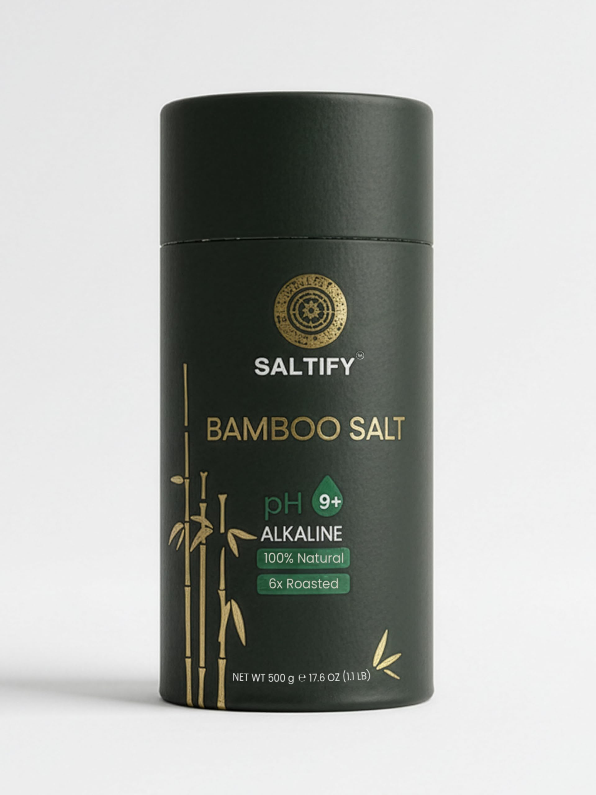 Saltify 6x Bamboo Salt | pH 9+ Alkaline | Six Times Roasted | Antioxidant | Anti-inflammatory | Natural Detox & Mineral-Rich Salt for Wellness | For Cooking | No Anti-Caking Agent | Powdered (500 g)