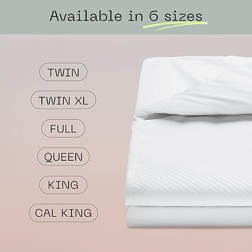 Miniatura 5 de Cubierta protectora de colchón CoopHomeGoods de viscosa derivada del bambú impermeable hipoalergénica blanco Blanco King