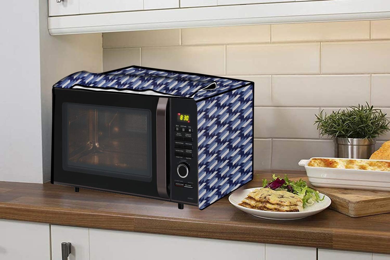Microwave Cover for Bajaj 17L - Stylish Blue -3