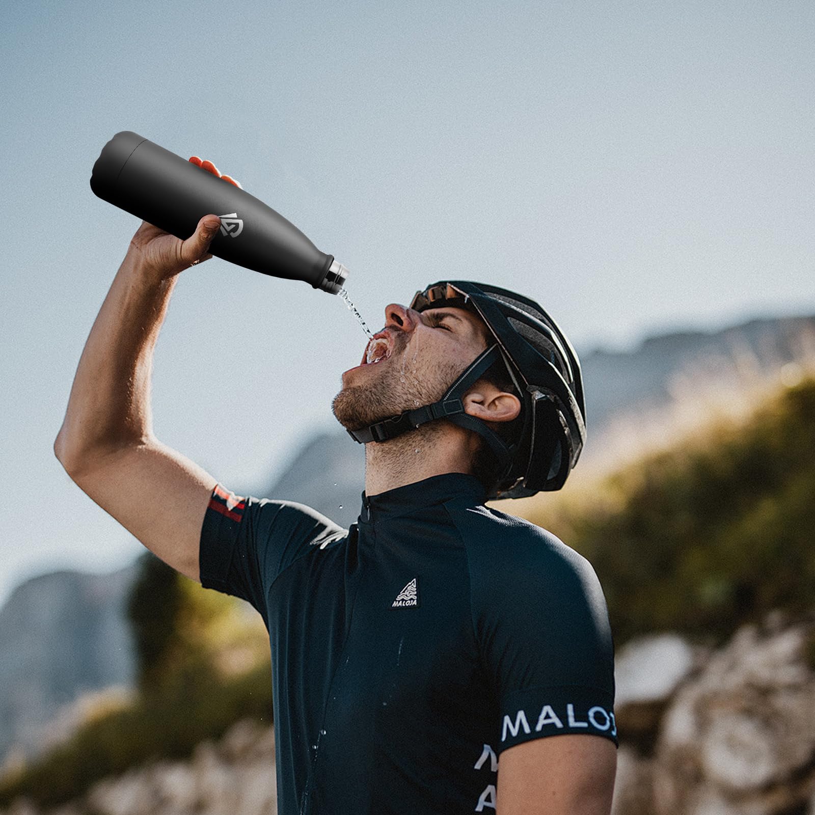 Edelstahl Trinkflasche 750ml, Vakuum Isolierflasche, Trinkflasche Isoliert BPA-frei, Thermosflasche Auslaufsicher, Wasserflasche für Laufen, Fahrrad, Erwachsene, Fitness, Radfahren, Schule, Sprudel Sport & Freizeit