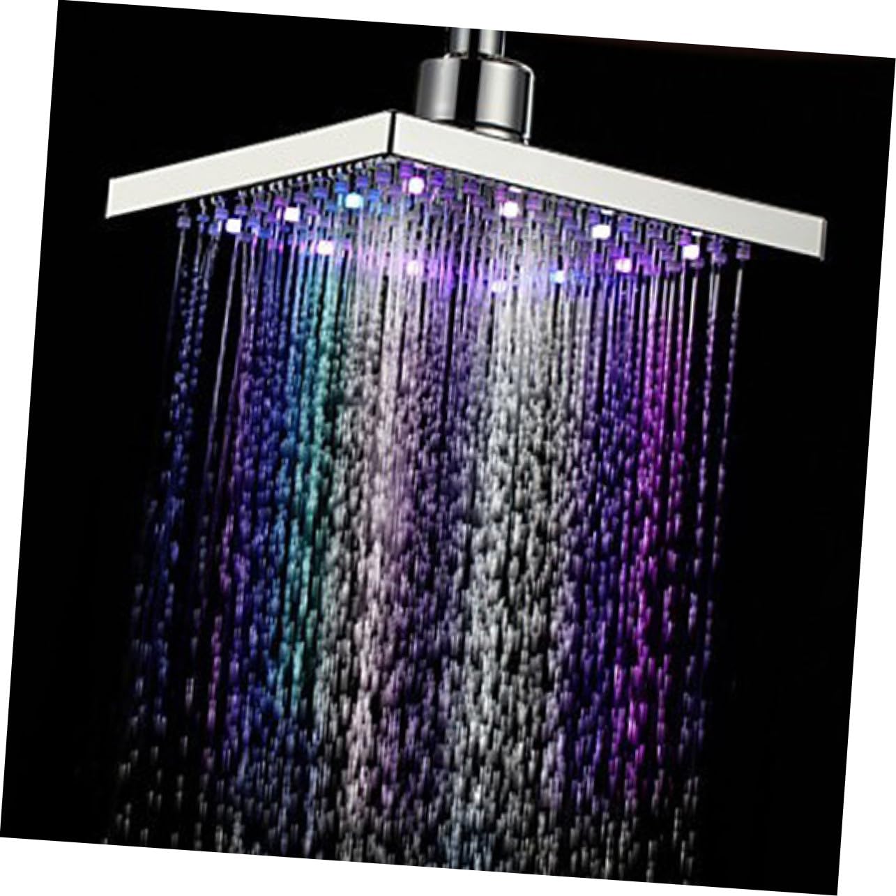 Cabezal de Ducha LED de 8 Pulgadas, Abs Duro, Conexión 20mm