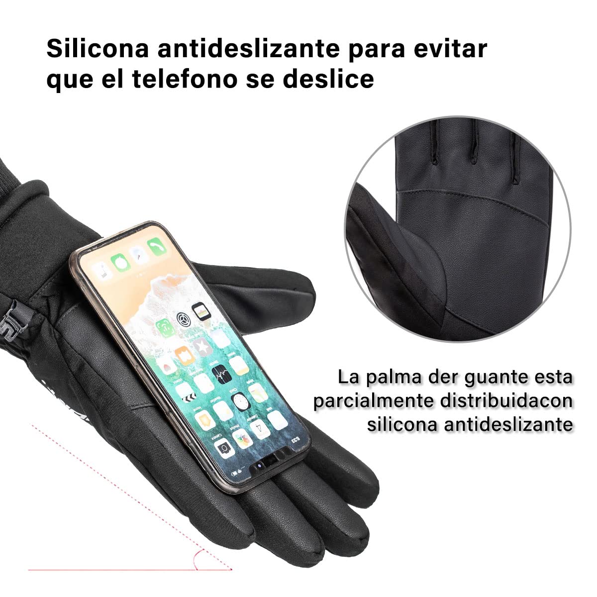 Guantes para Frio, EASYTAO Guantes Gruesos Nieve Impermeables a Prueba de Viento, Guantes de Pantalla Tactil de Invierno para Celular, Guantes Gym para Moto Ciclismo Correr