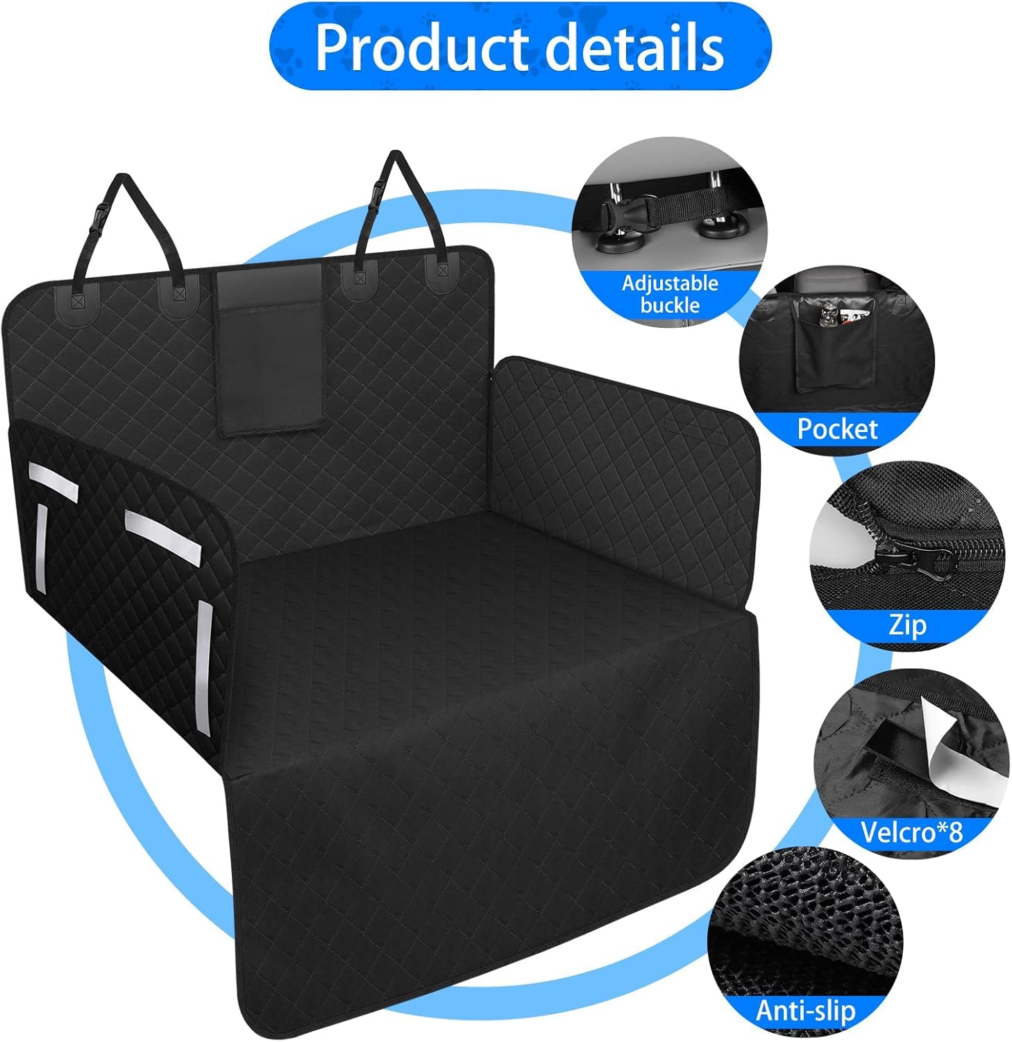 Telo auto per cani bagagliaio per Mazda CX5 CX-5 2025 2024 2023 2022 2021-2012, fodera protettiva antiscivolo extra impermeabile lavabile con protezione paraurti