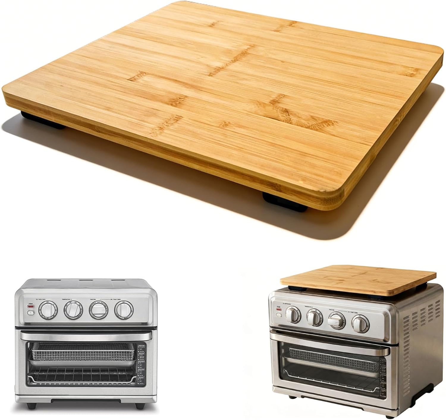 GCQ Bamboo Cutting Board for Cuisinart TOA-60 Compatible with Emeril 26QT French Door Oven & Ninja SP101 SP151, Heat-Resistant with Non-Slip Feet, Creates Extra Counter Space and Protects Cabinets