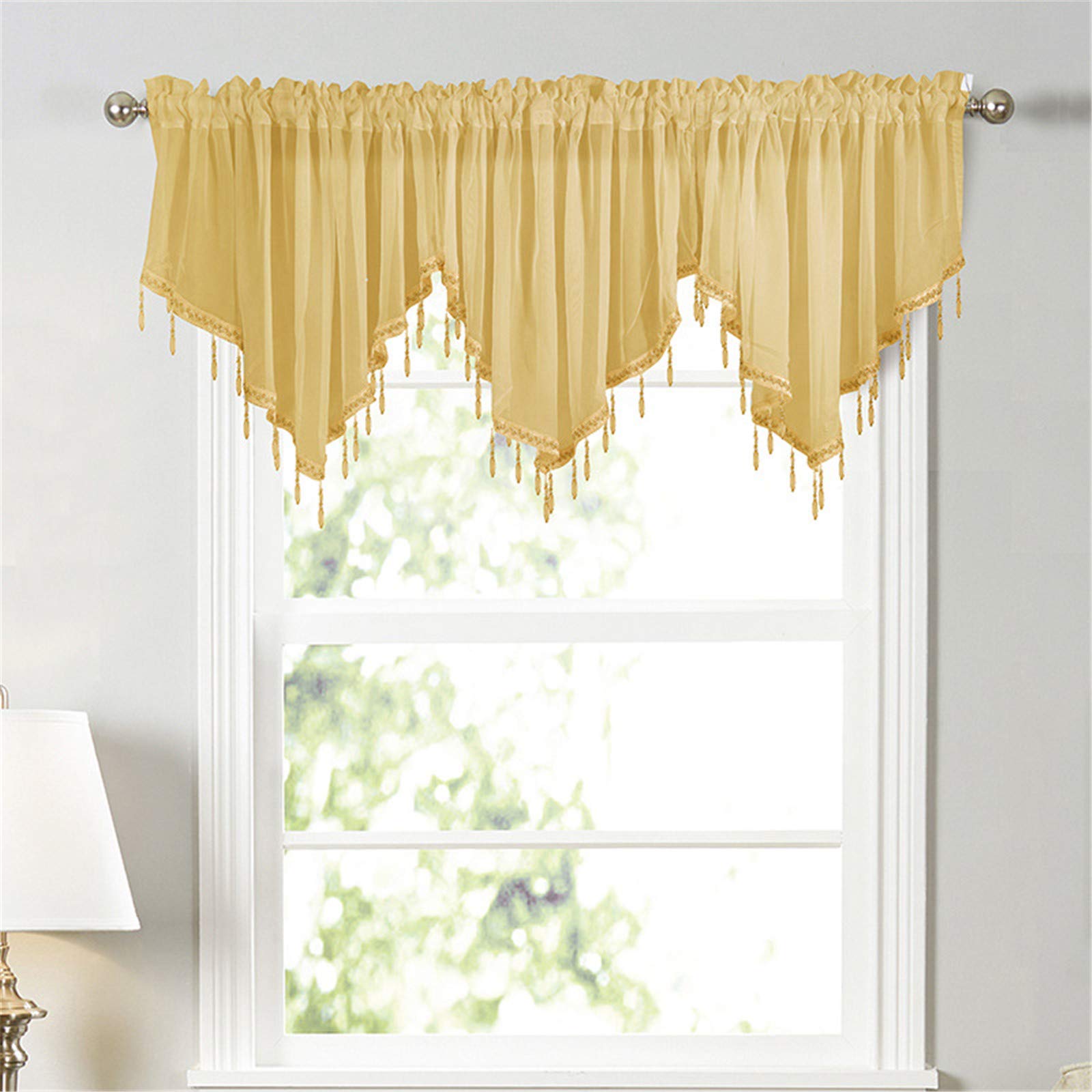 Weißer Volant-Vorhang Mit Perlen – 130x60 Cm, Bauernhaus-Stil Für Fenster & Türen