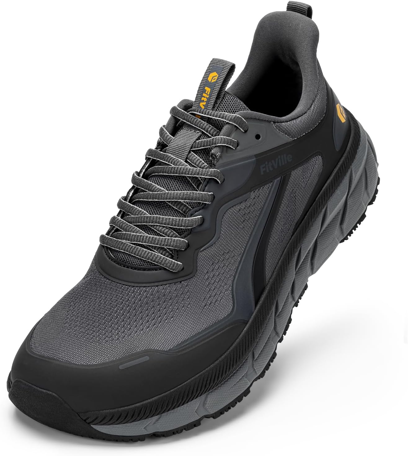 FitVille Wide Walking Shoes for Men Comfortable Lightweight Running Wide Toe Box Shoes for Men Non Slip Cushioned