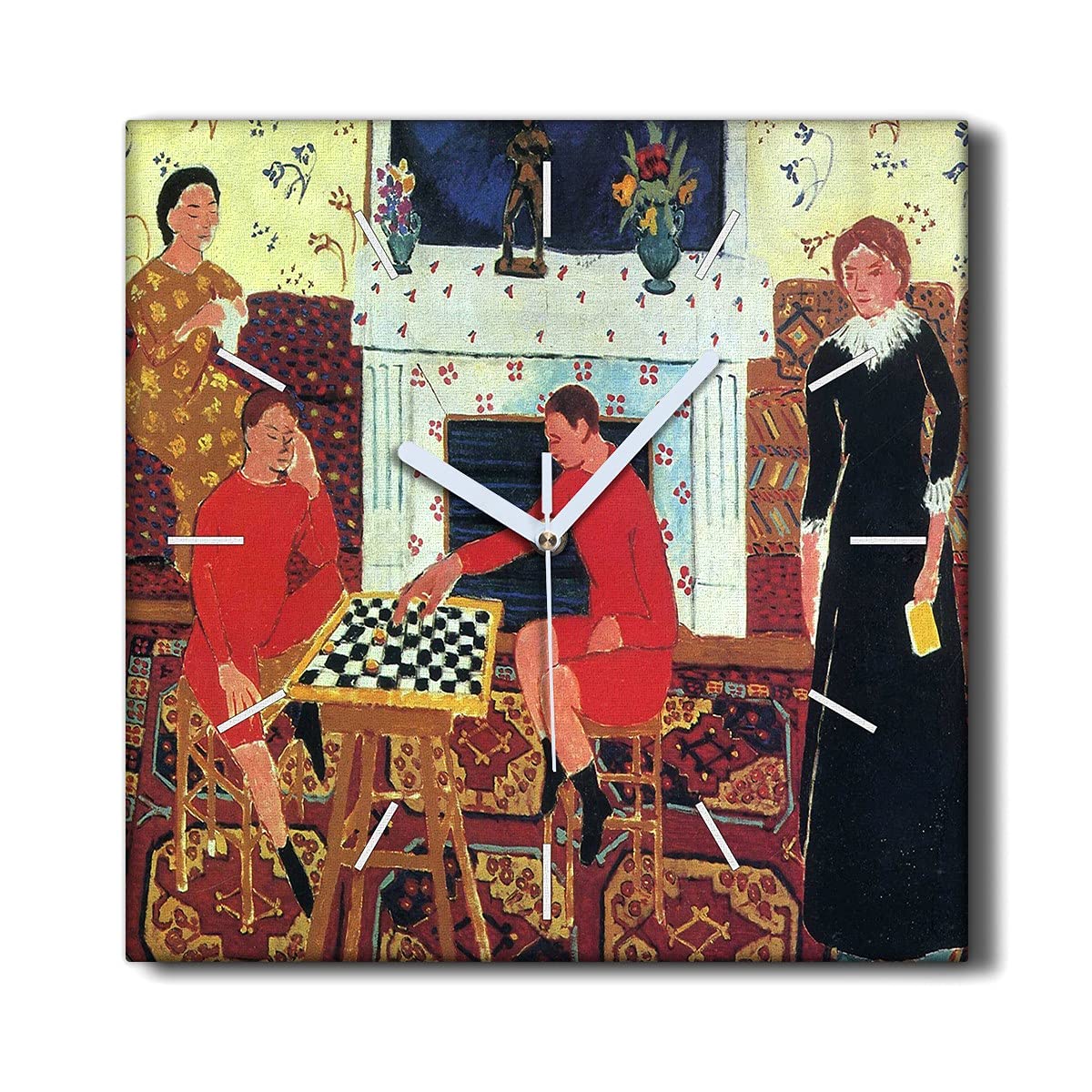 Horloge sans tic-tac murale toile Matisse 30x30cm pour chambre