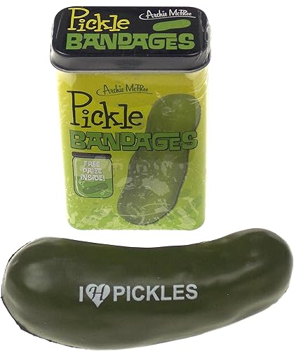 Stress Pickle "I Love Pickles" con vendas para pepinillos