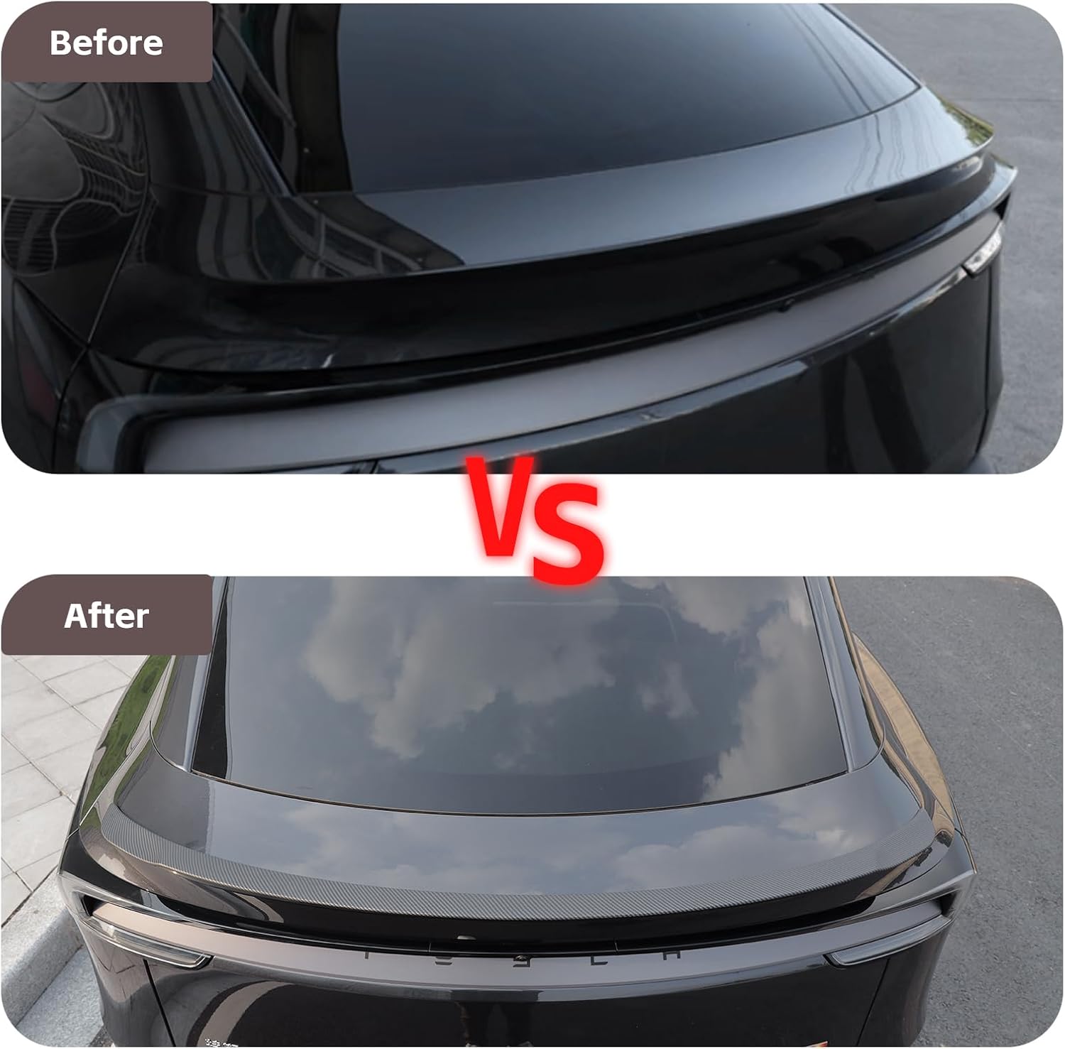 TOPABYTE Spoiler for Tesla Model Y Juniper 2025 2026 Launch Series Accessories Performance Original Rear Spoiler Wing Lip Tail (Matte Carbon Fiber)