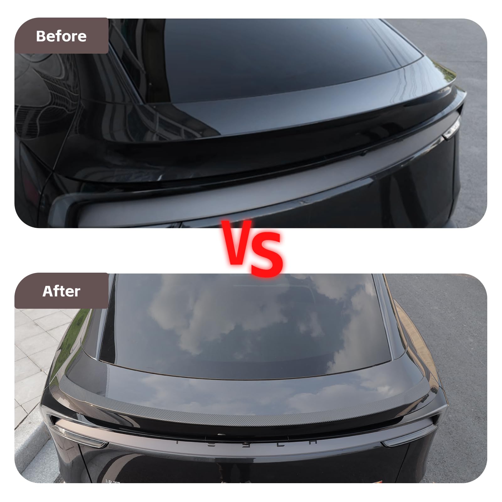 TOPABYTE Spoiler per Tesla Model Y Juniper 2025 2026 Nuova serie di Lancio Accessori Performance Originale Spoiler Posteriore Wing Lip Tail (Fibra di Carbonio Opaca)