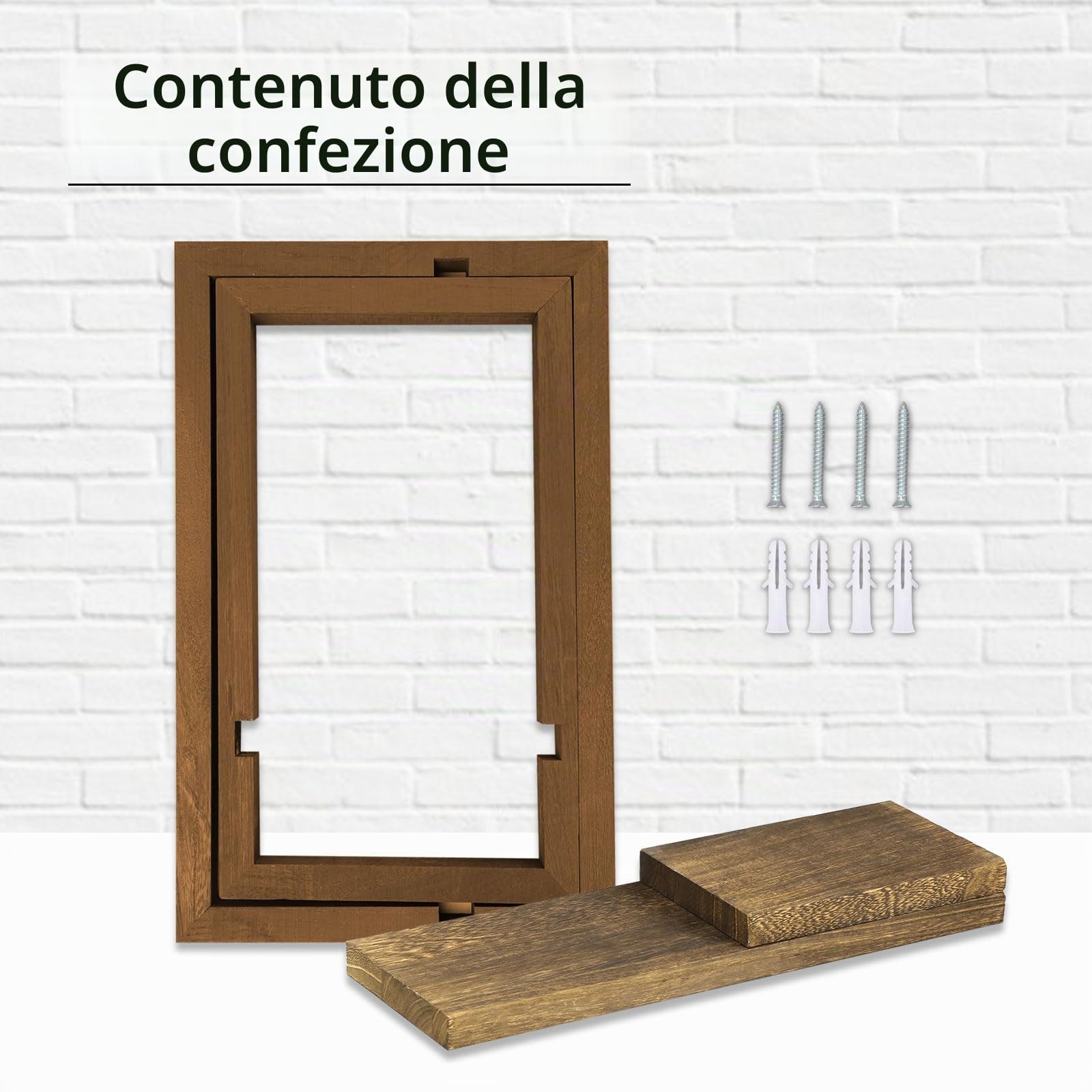 Set 2 Mensole da Muro, Mensole Sospese in Legno Mensola Sospesa da Parete Mensola Quadrata per Soggiorno Decorazione Della Parete per Soggiorno, Studio, Bagno, Cucina (Marrone)
