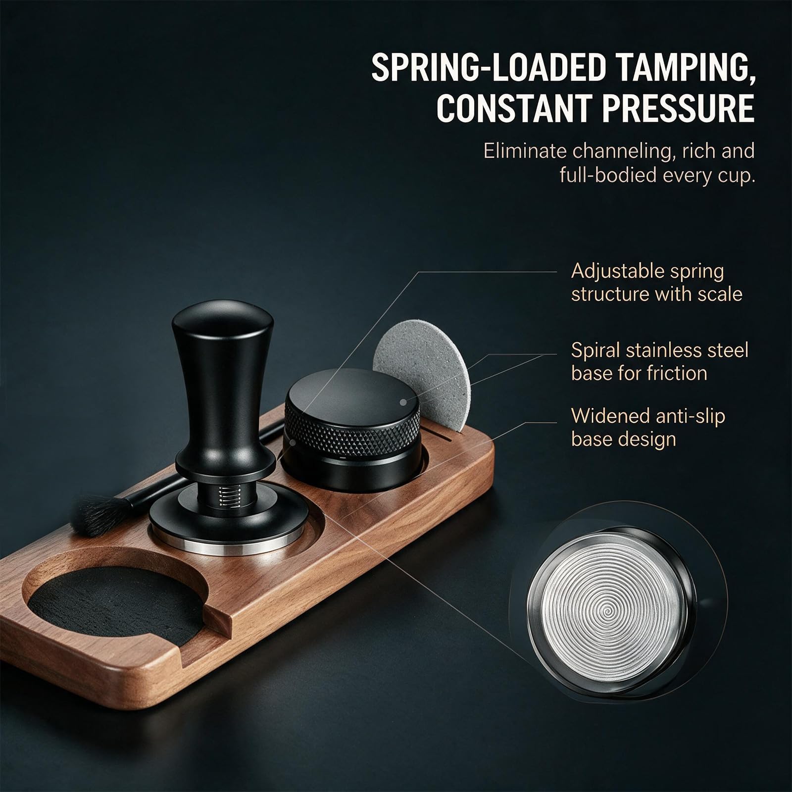 Tamper do espresso 51 mm, 7 sztuk z igłą do espresso, tamper i dystrybutor, matą do ubijania kawy, pierścień dozujący, igły, puck screen, stacja tampera i szczotka do czyszczenia ekspresu do espresso