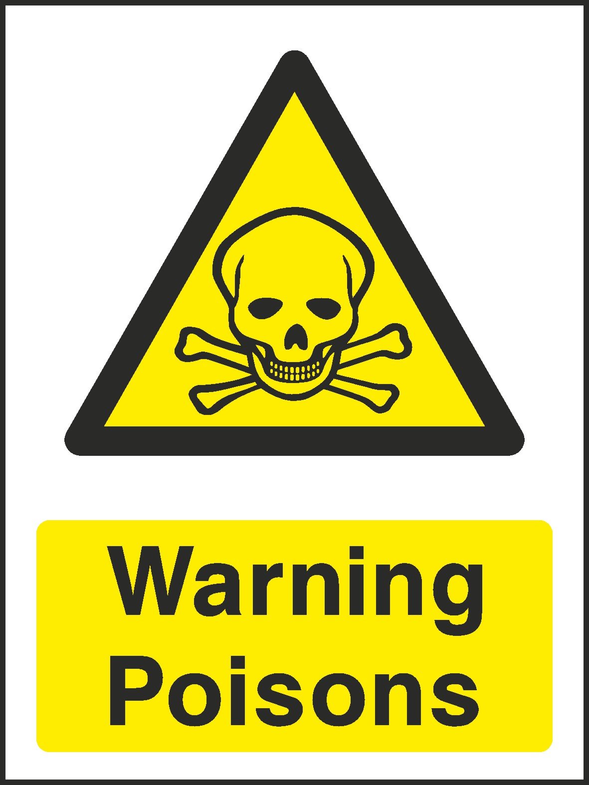 [WOOTTON INDUSTRIES LIMITED] 150mm x 112mm Poisons Sign [Self Adhesive Sticker] WIL24528