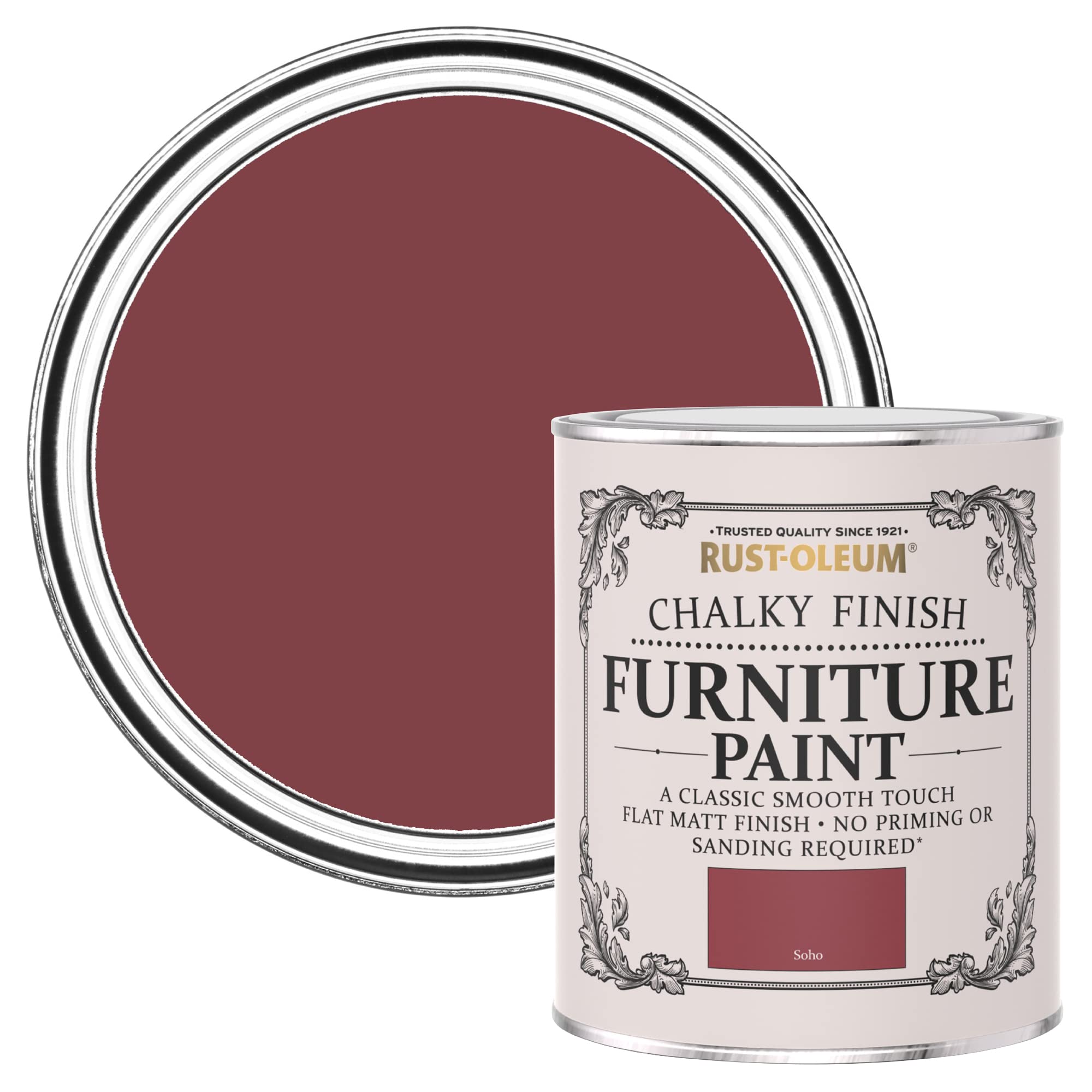 Rust-Oleum Red Upcycled Furniture Paint in Chalky Finish - Soho 750ml