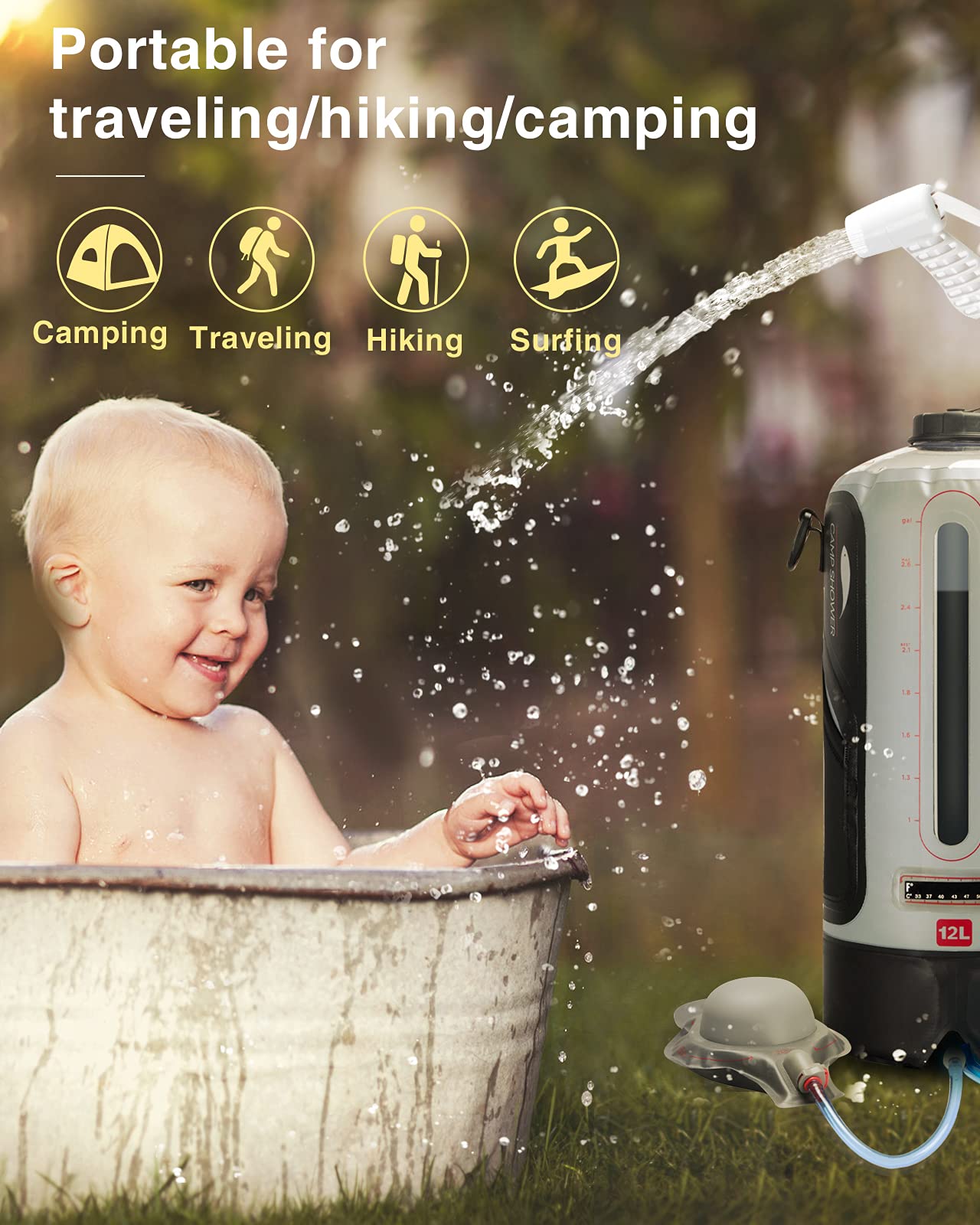 Youthor Portable Camping Shower, Portable Shower for Camping, Outdoor