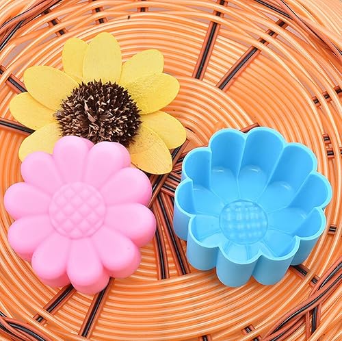 Miniatura 5 de Molde de silicona para hornear taza de galleta de 2.0 pulgadas, molde para hornear, molde para hacer jabón de gelatina de pudín de chocolate, 10 uds