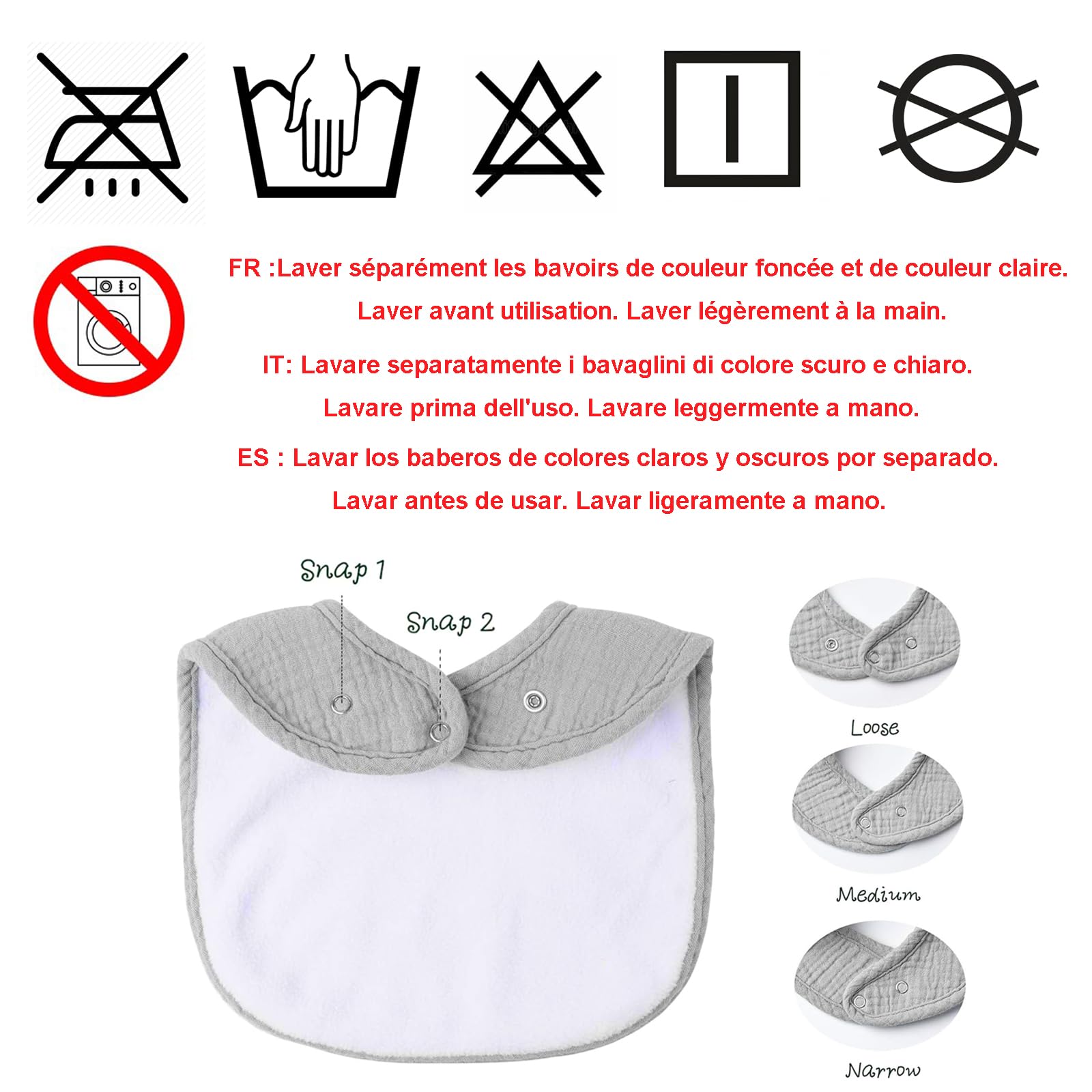 SLOSH Bavoirs Bébé Naissance Bebe Nouveau Né Coton Doux Absorbant Respirent Nourrissons Unisex Garçons Filles