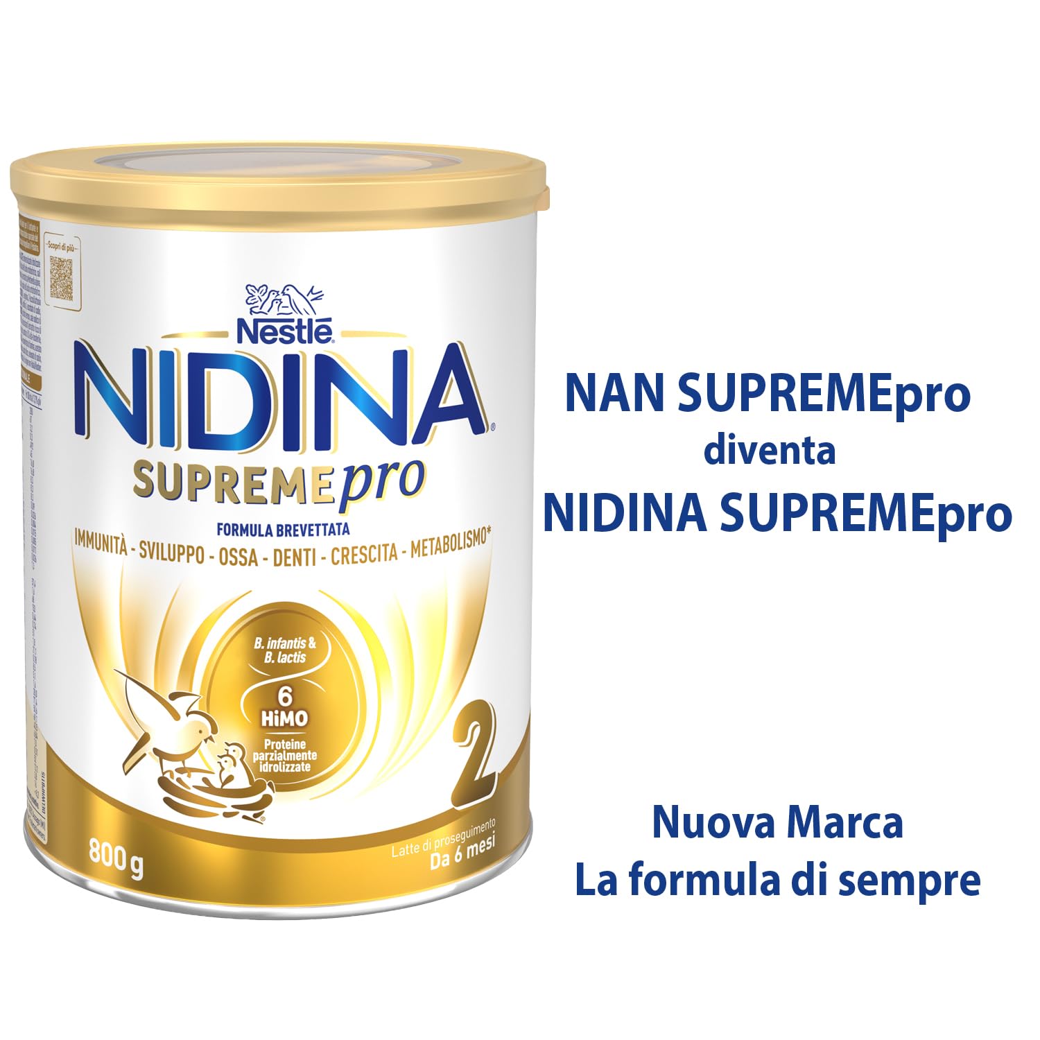 NIDINA SUPREMEpro 2 Latte di Proseguimento Polvere da 6 mesi, Latta 800g