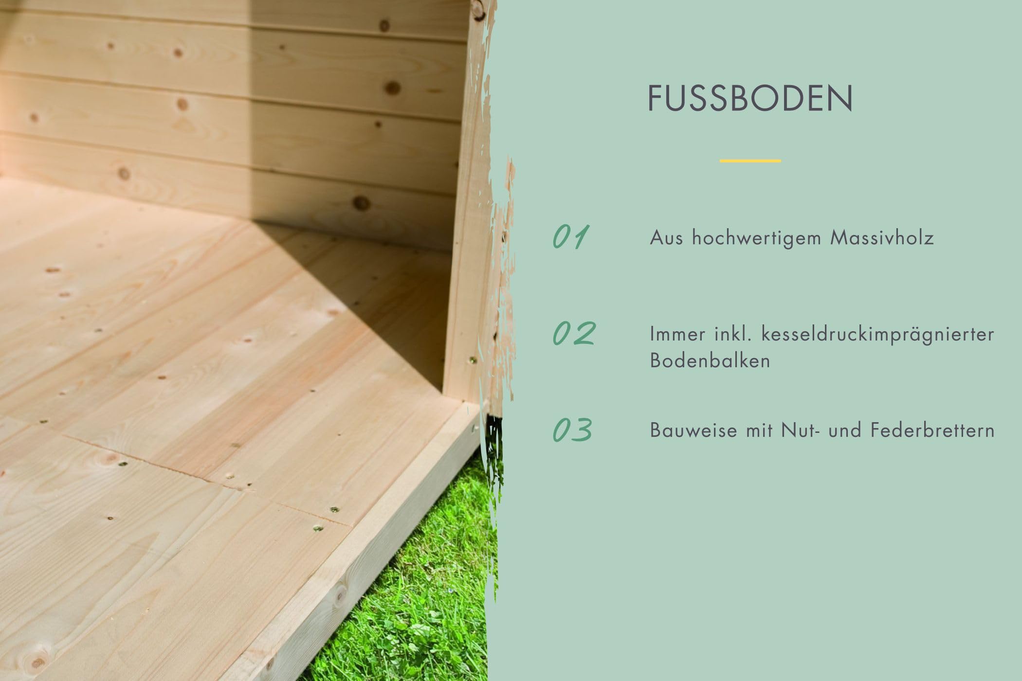Karibu Gartenhaus Pentus aus nordischer Fichte Verschiedene Größen optinal mit Anbaudach, lichtdurchflutetes Design mit Flachdach (naturbelassen, L)