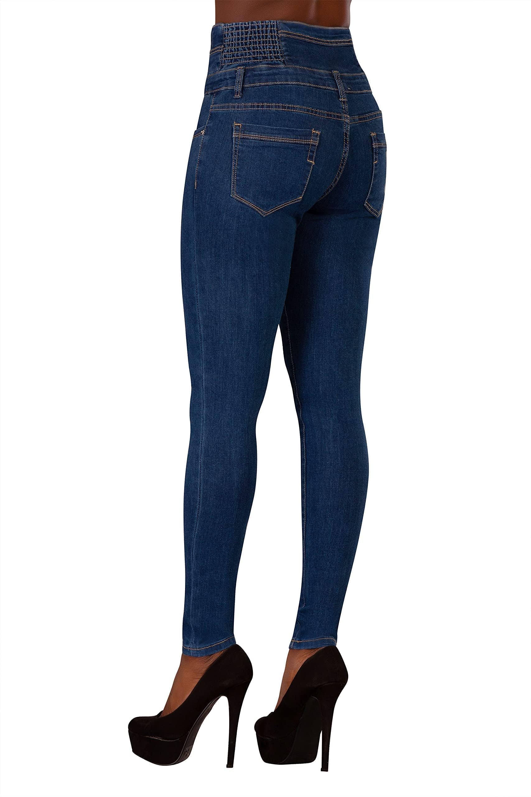 Glook Mujer Pantalones Vaquero Skinny Push Up Pantalones Elástico Jeans Cintura Alta