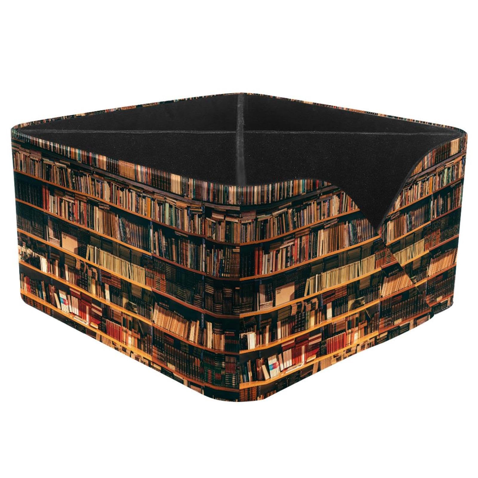 KengjuTesu Unique Library Book Shelf Desktop Organizer Pen Holder, Rectangular Pencil Cup for Office, Study and Makeup Stations