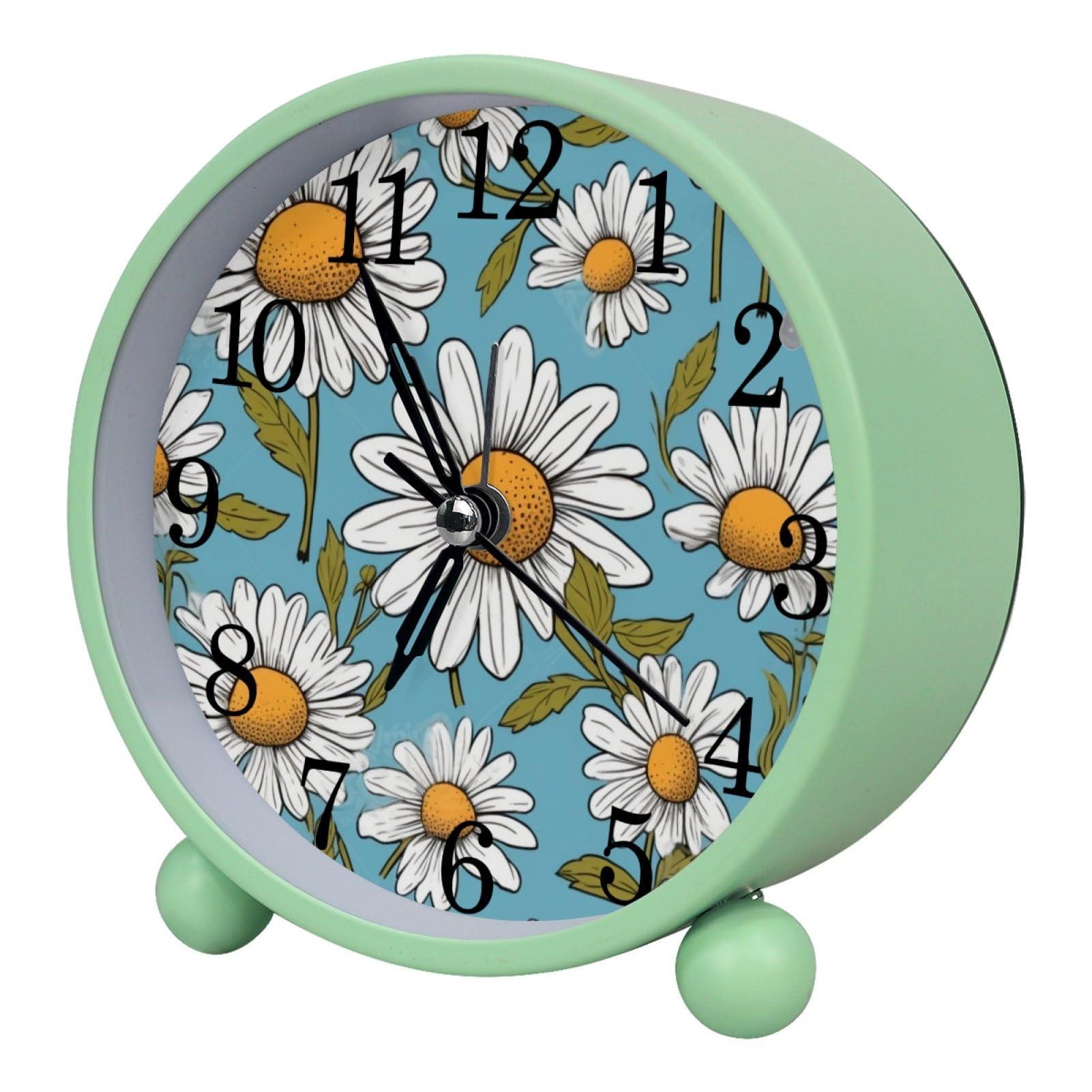 etoenbrc Battery Operated Clock Slient Plastic Table Clock Battery Operated Bedside Alarm Clock with Light for Bedroom Living Room(Color15)