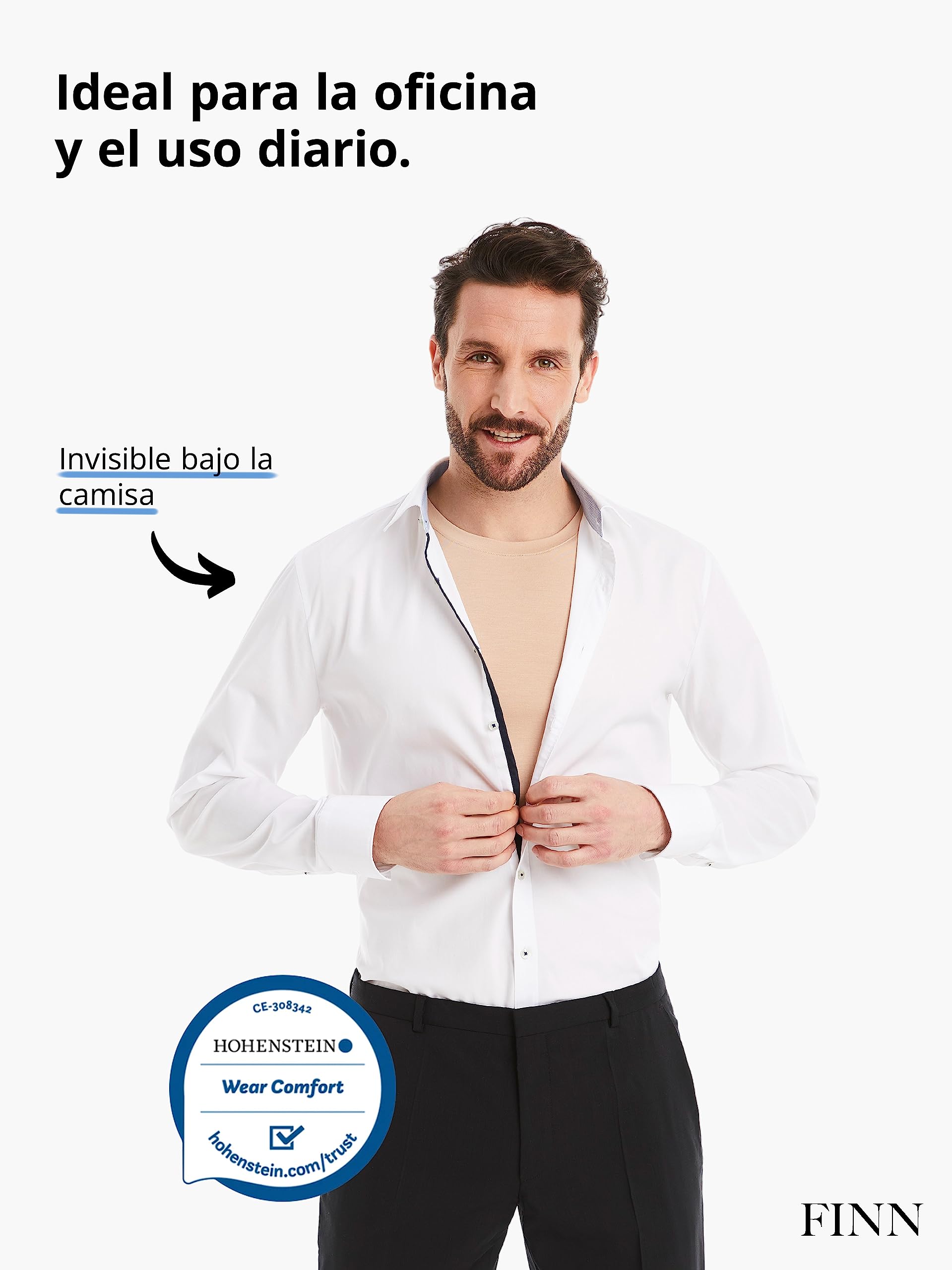 FINN Camiseta Interior Business para Hombre sin Mangas con Cuello Redondo - Camiseta Interior de Tejido Original Lenzing® Modal - la Camiseta Debajo de Camisas y Trajes