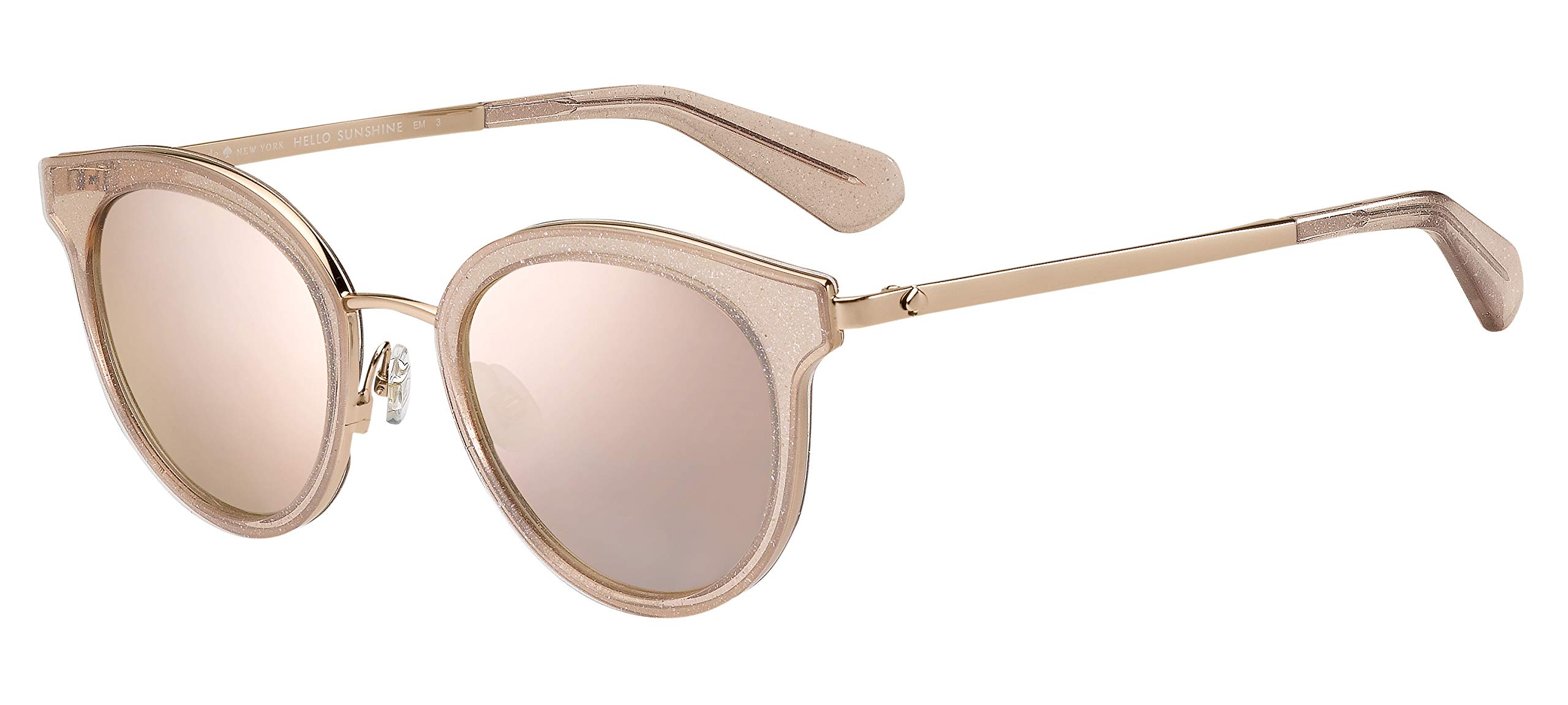 Kate Spade New YorkWomen's Lisanne/F/S Round Sunglasses, Pink Glitter/Rose Gold Multi, 50mm, 23mm