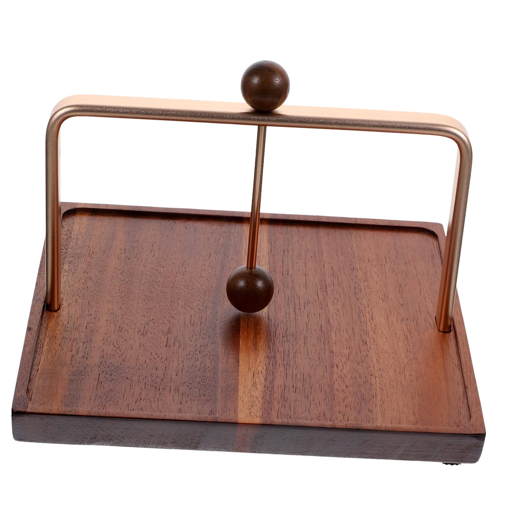 Gatuida Servilletero De Madera y Metal Portátil De Tamaño Pequeño Diseño Vintage y Lisos Para Cocina y Mesa, Dispensador Práctico Independiente Para Hogar, Restaurante y Cafetería