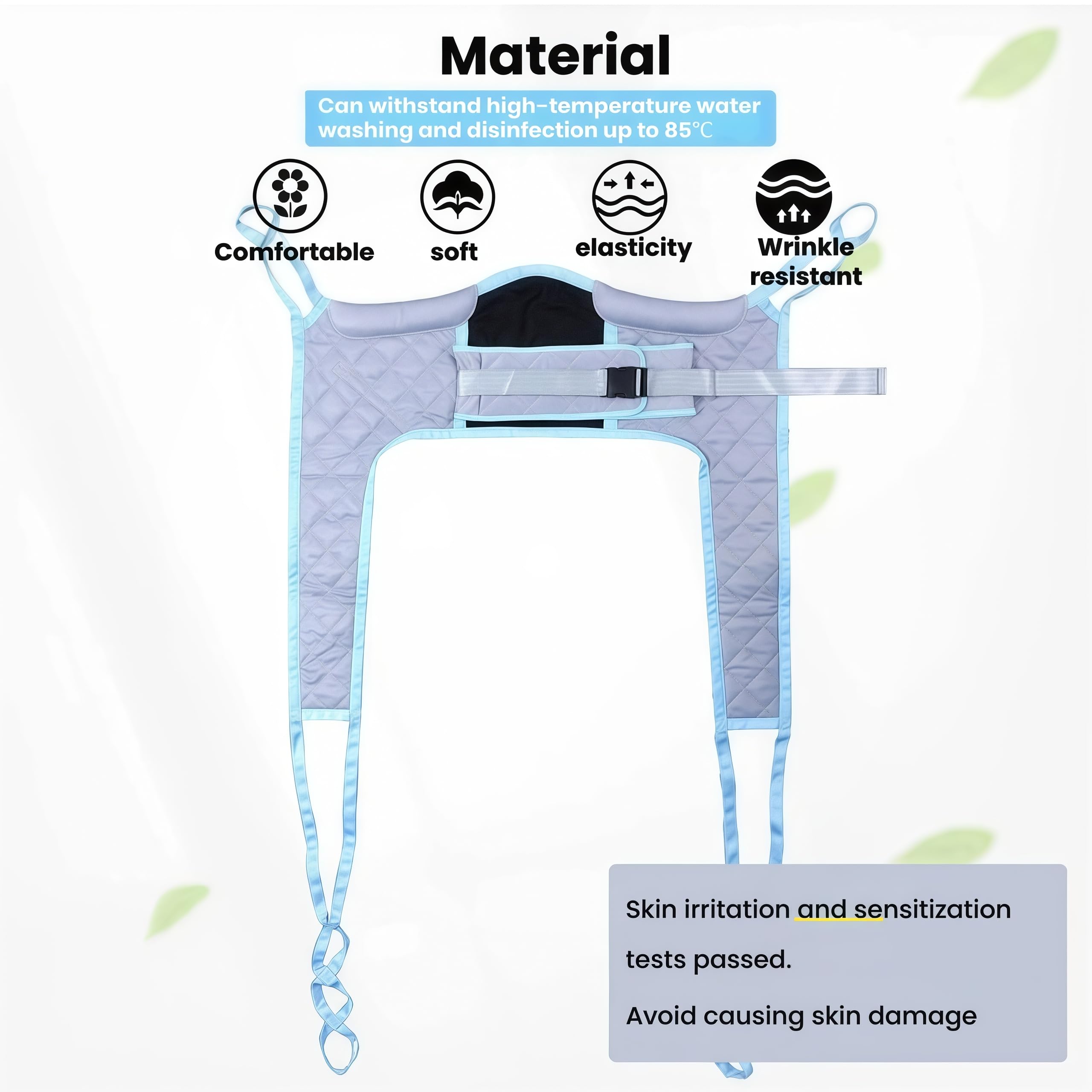 Arnés de elevación para inodoro, arnés de transferencia de pacientes con abertura de inodoro, diseño en forma de U para silla de ruedas y cama