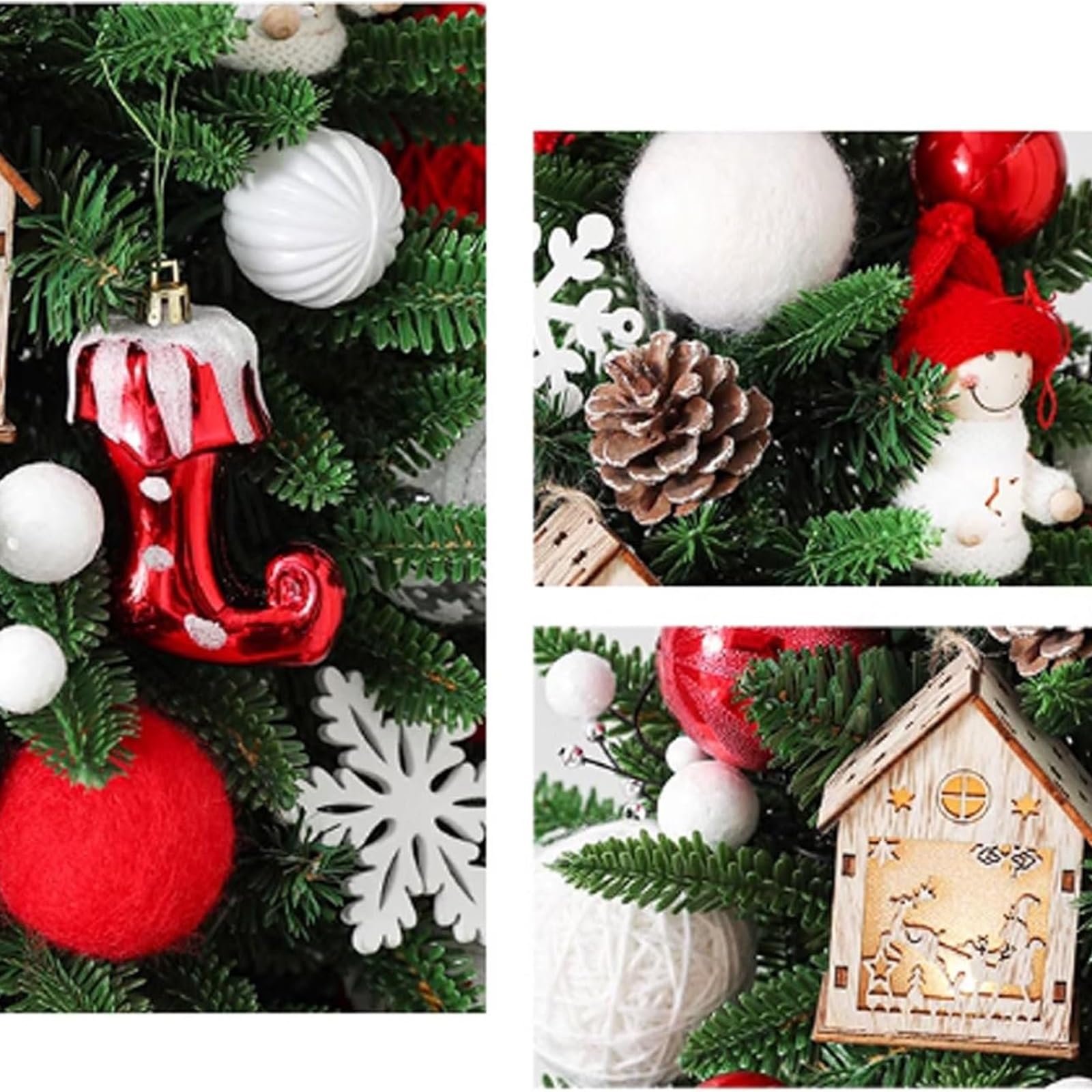 Alberi di Natale artificiali da tavolo da 45/60/90 cm, piccoli alberi di Natale con luci for decorazioni fai da te for le feste natalizie Piante artificiali(Rot,45CM)