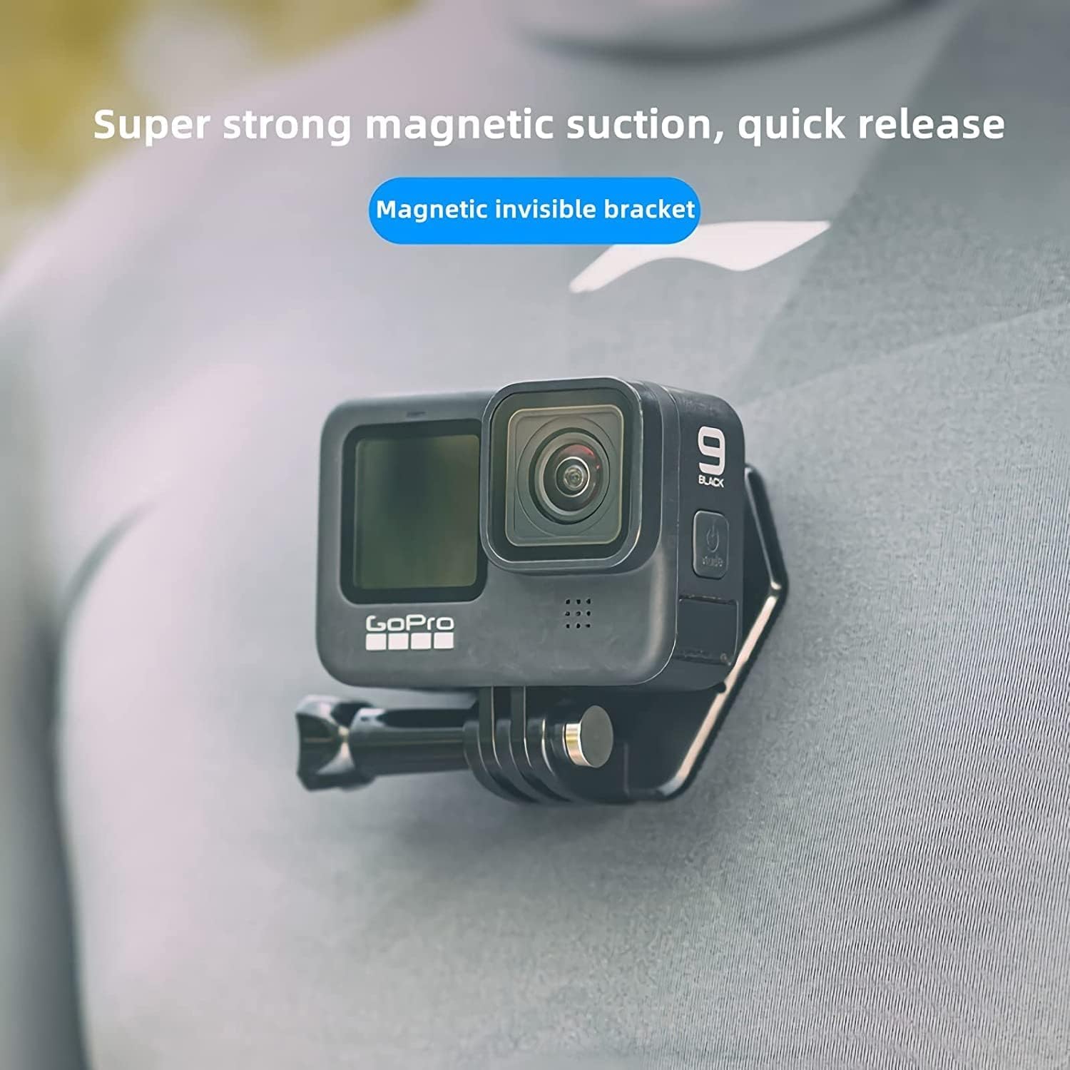 Magnetische Brusthalterung mit Umhängeband, 360° POV unsichtbare Selfie-Halskette, Schlüsselbandhalterung, kompatibel mit GoPro Hero 12 11 10 9, Insta360, DJI Action 4 (Schwarz-01)