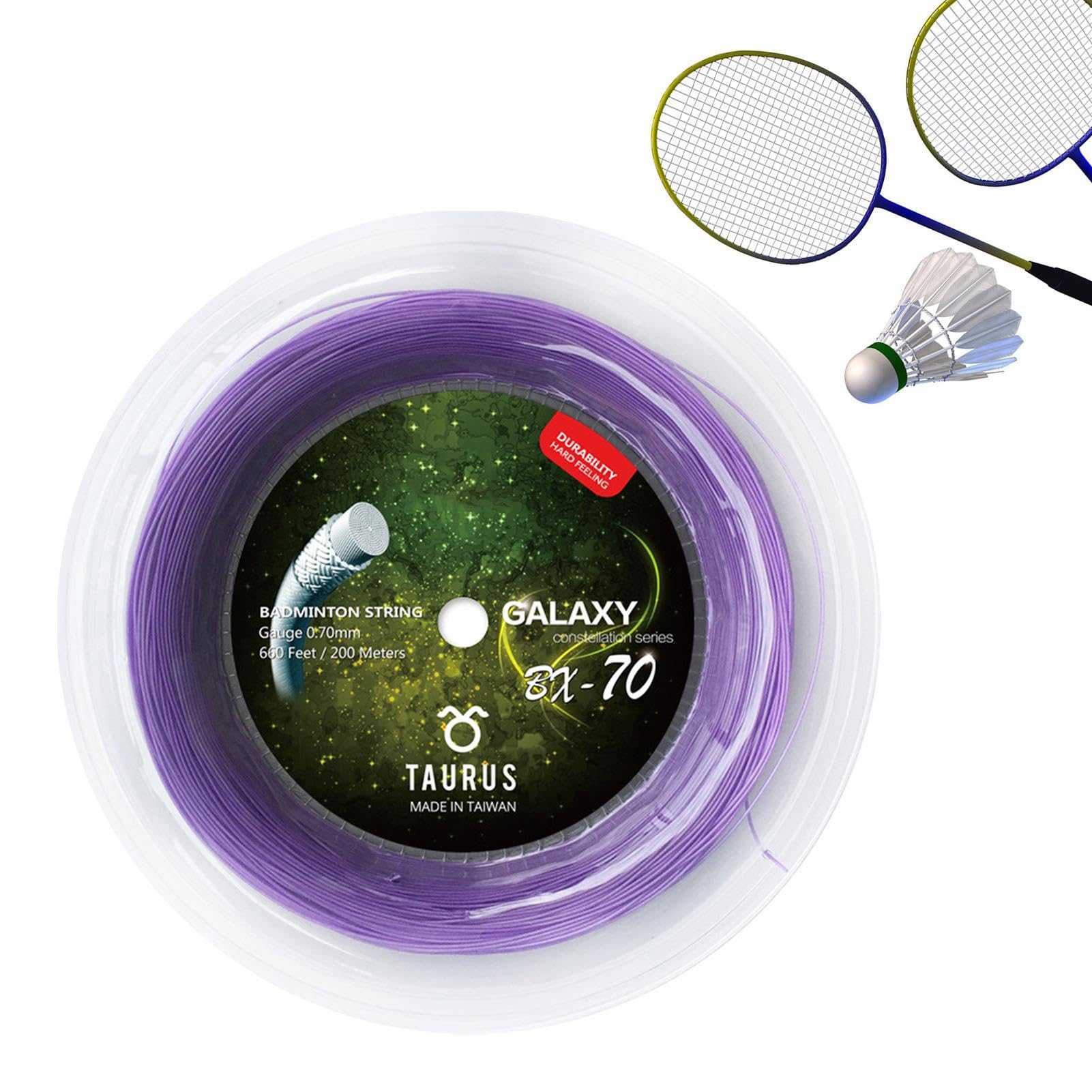 Generisch Corda per racchetta da badminton, tiro potente, filo lungo preciso per racchetta da badminton, 200 m, corde di ricambio altamente elastiche, per principianti, atleti, dilettanti