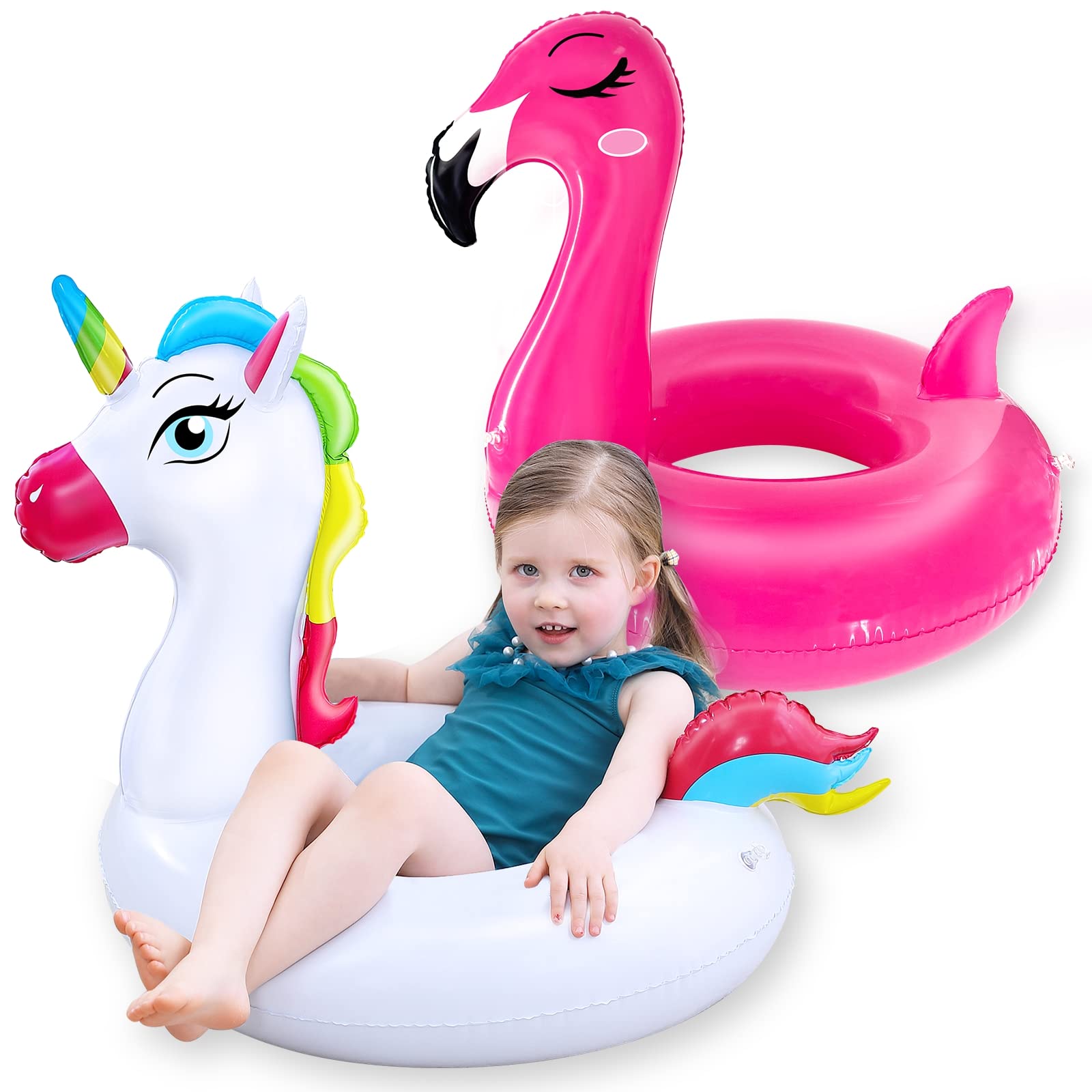 Buy 2 Pack Inflatable Pool Floats for Kids 25 Years Old Flamingo