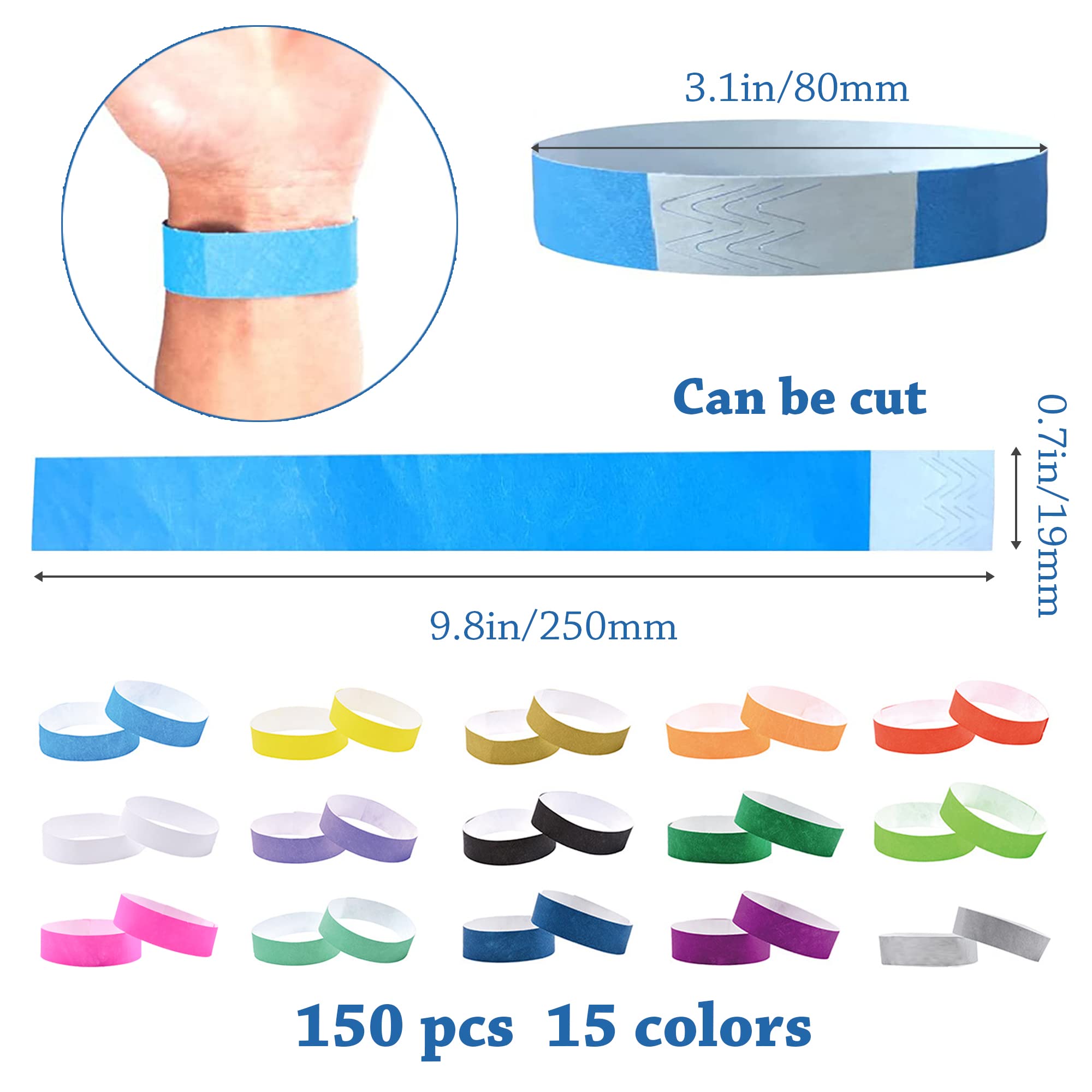 XCSJ 100 Pcs Bracelets d'Identification Bracelets Événementiels Bracelets En Papier De Sécurité Imperméables Bracelet d'Identification Bracelets Pour Événements, Compétitions, Fête-19 x 250mm (A